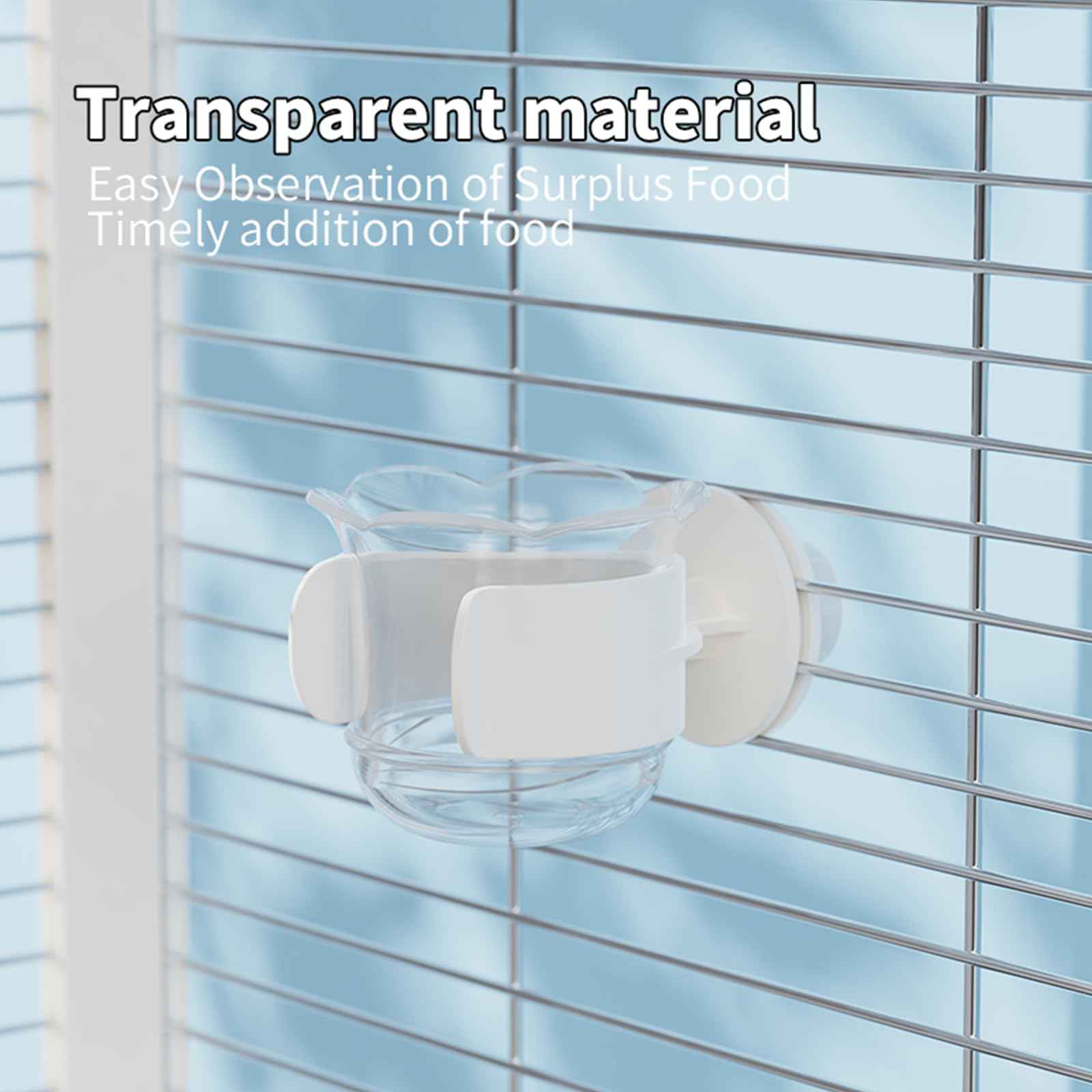 2pcs/4pcs PET Bird Bowls with Clamp, Bird Cage Feeder, Durable Water Bowl, Feeding Cups, Water Feeder for Cockatiel, Parakeet, Macaw, Finches, Lovebirds, Small Animals Gray (Pink, 2pcs)