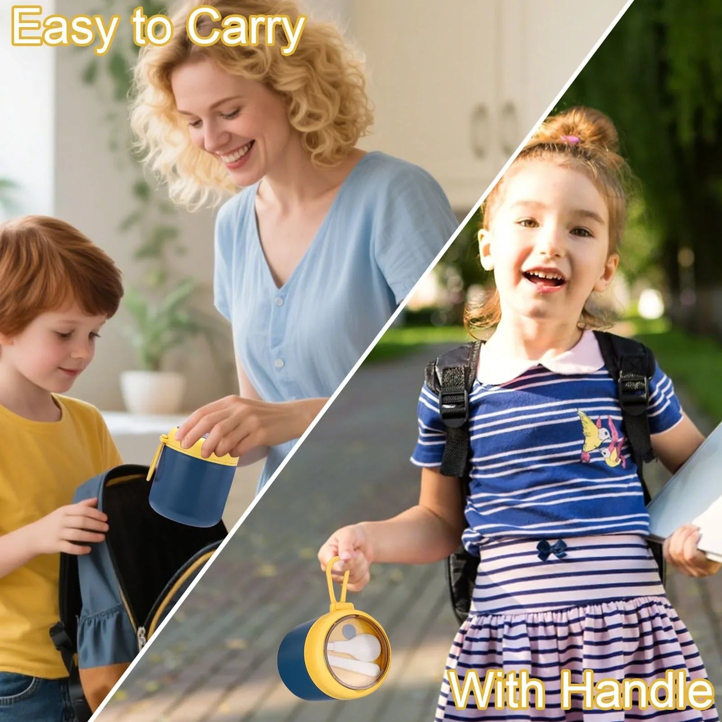 Juome 16oz Kids Thermo for Hot Food - Insulated Vacuum Food Jar Container, Wide Mouth Stainless Steel Soup Thermo Lunch Box for Kids with Spoon, Leakproof (Pink) - Jlhbookstore.store