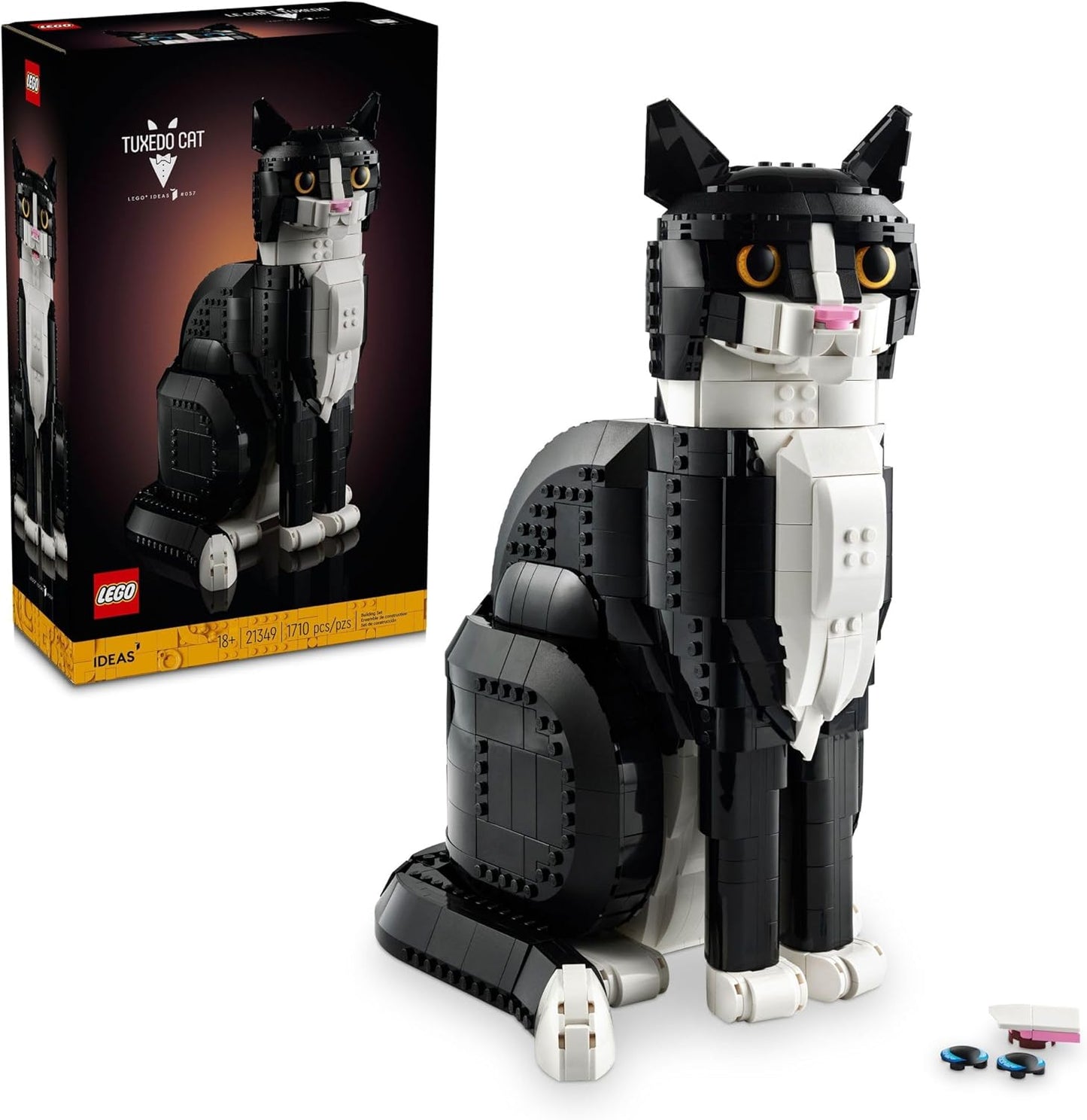 LEGO Ideas Tuxedo Cat - Building Sets for Adults, Ages 18+ - DIY Crafts Kit for Home Decor, Living Room or Bedroom - Gift for Christmas - 21349