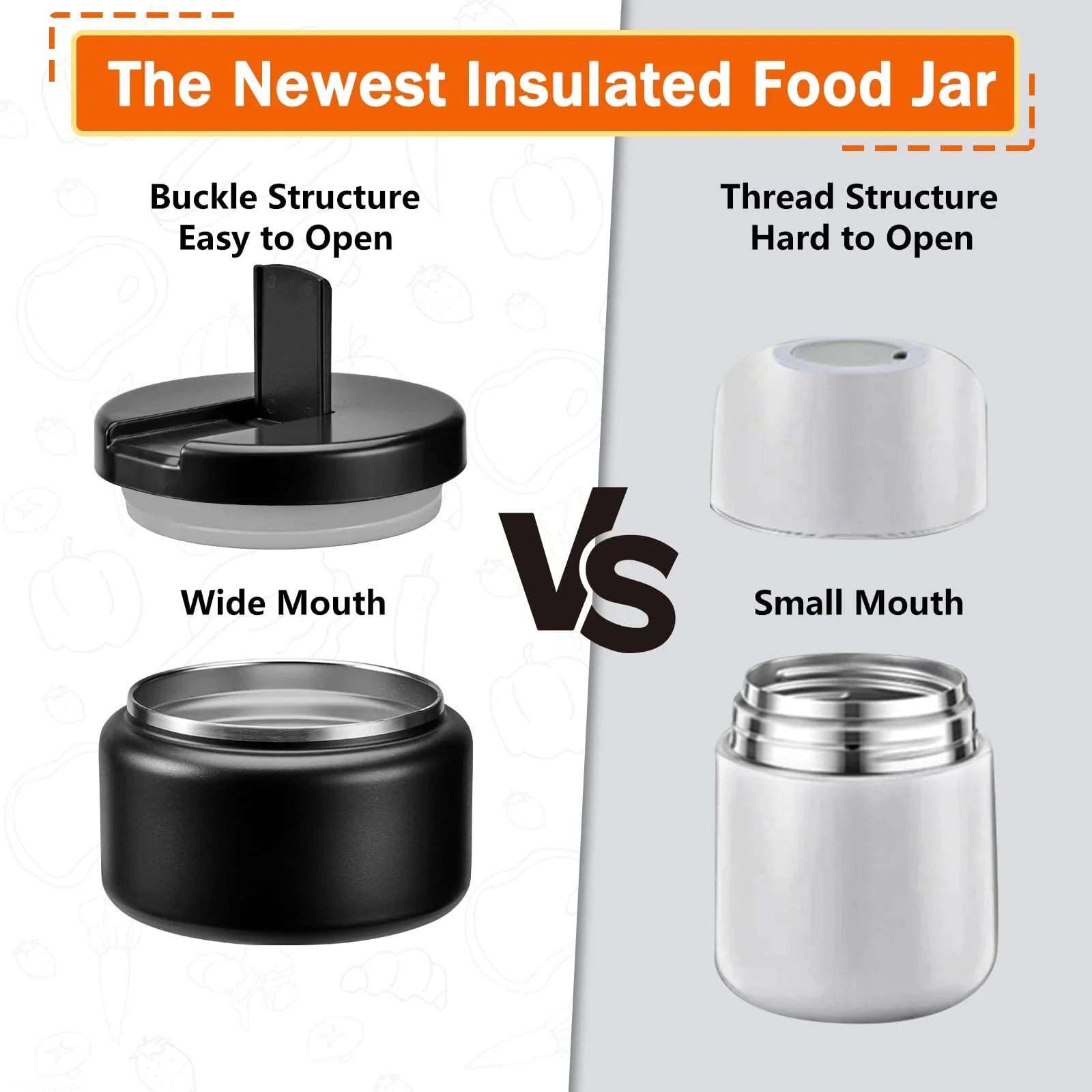 13.5oz Kids Jar for Hot Food, Insulated Vacuum Food Jar with Buckle Lid, Stainless Steel Wide Mouth Leak Proof Insulated Lunch Container for School Picnic Travel, Blue jlhbookstore.store