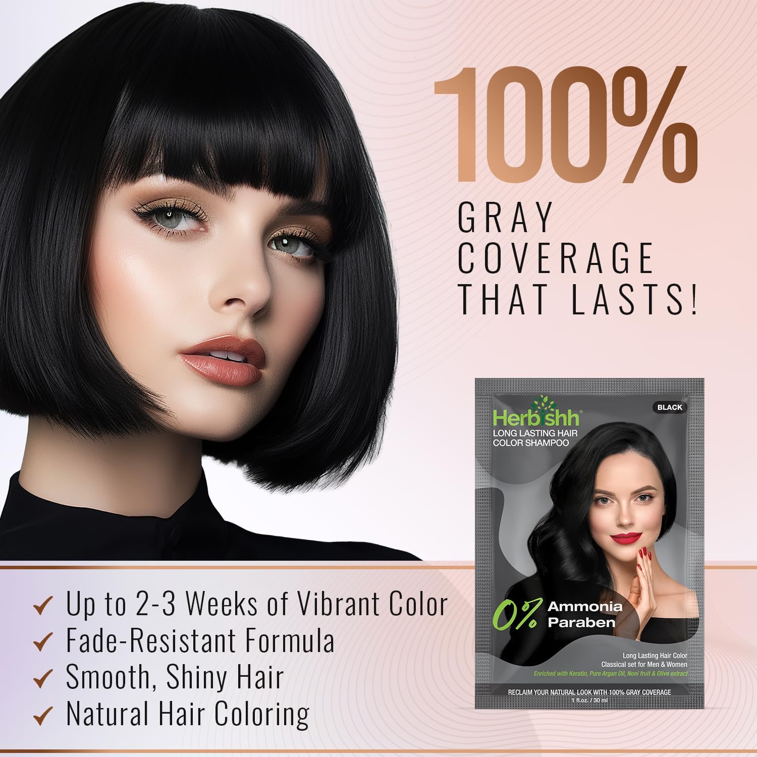 Herbishh Black Shampoo, Hair Dye Shampoo 3 in 1, 100% Grey Coverage, Demi-Permanent Hair Color for Men & Women, Long-lasting Color in 5-15 Mins, Ammonia-free, 200 ml jlhbookstore.store