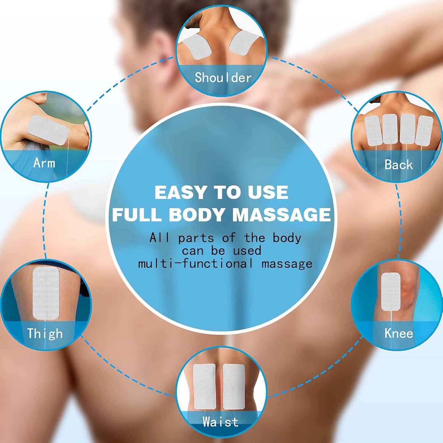 TENS Unit Pads 2"X4" 24Pcs, 3rd Gen Reusable Latex-Free Replacement Pads Electrode Pads with Upgraded Self-Stick Performance for Muscle Stimulator Electrotherapy