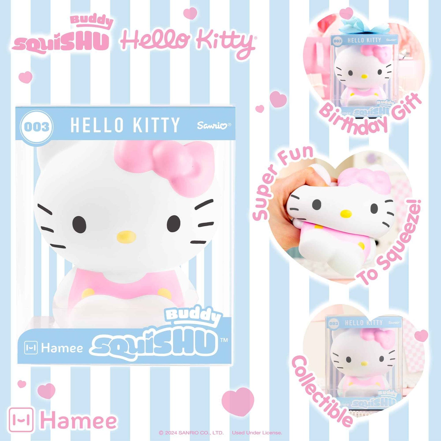 Hamee SquiSHU Buddy Hello Kitty and Friends Kuromi, Cute Birthday Gift, Official Merchandise, Toys for Kids & Adult, Model Jumbo Squishy for Collectors