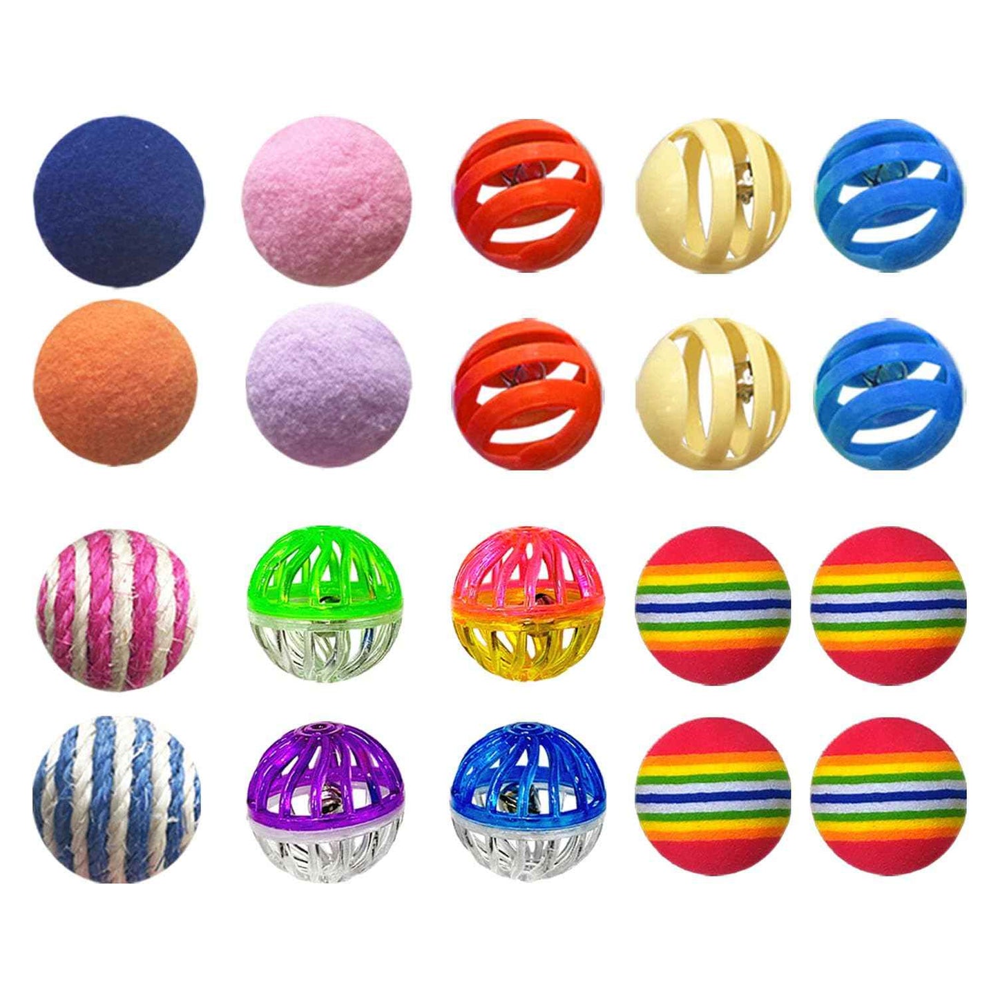 Cat Toys for Indoor Cats - 34 Packs Interactive Set with Colorful Springs, Mouse Toy, Catnip Ropes, Balls, Bells, and Sisal Ball for Kittens