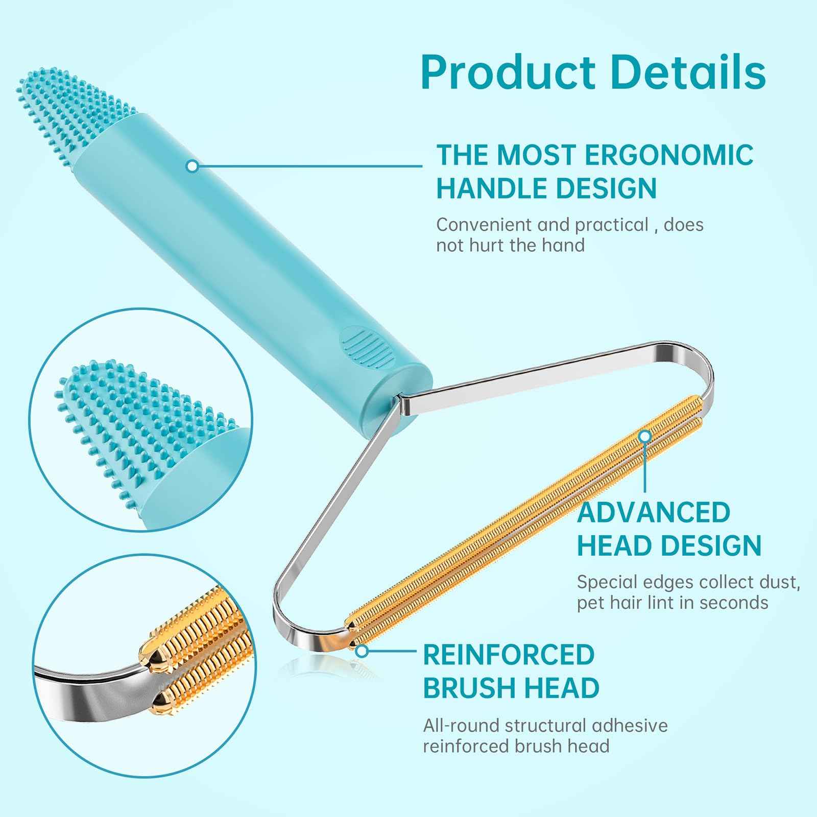 Pet Hair Remover, Dog and Cat Hair Remover, Wool Hair Remover, Carpet Rake for Pet Hair Removal, Carpet Rake, Pile Brush, Hand Shaver for Carpets, Car Cushions, Sofas, Pet Beds, Furniture & Rug