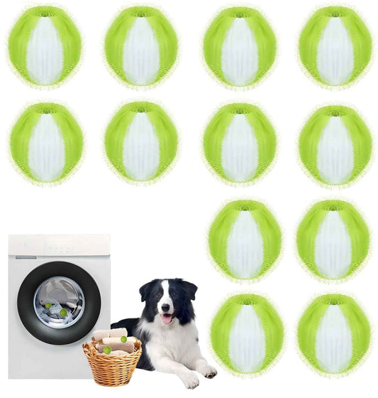 12 PCS Pet Hair Remover for Laundry, Reusable Dog & Cat Hair Remover for Laundry, Laundry Pet Hair Catcher for Clothes, Bedding, Won’t Damage Fabrics (Blue)