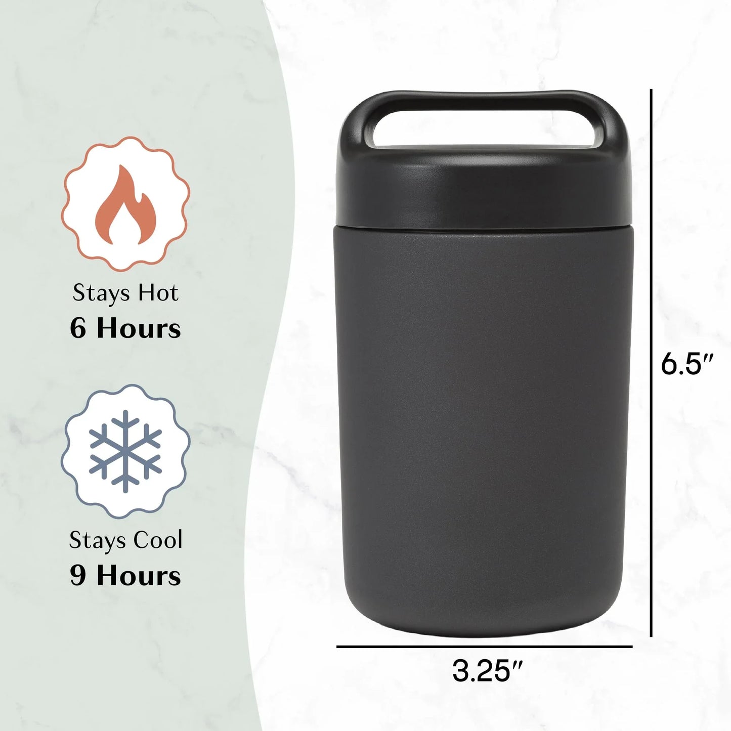 Goodful Stainless Steel Food Jar, Double Wall Vacuum Sealed Insulated Food Storage Container with Carry Handle Lid, 16-Ounce, Gray - Jlhbookstore.store