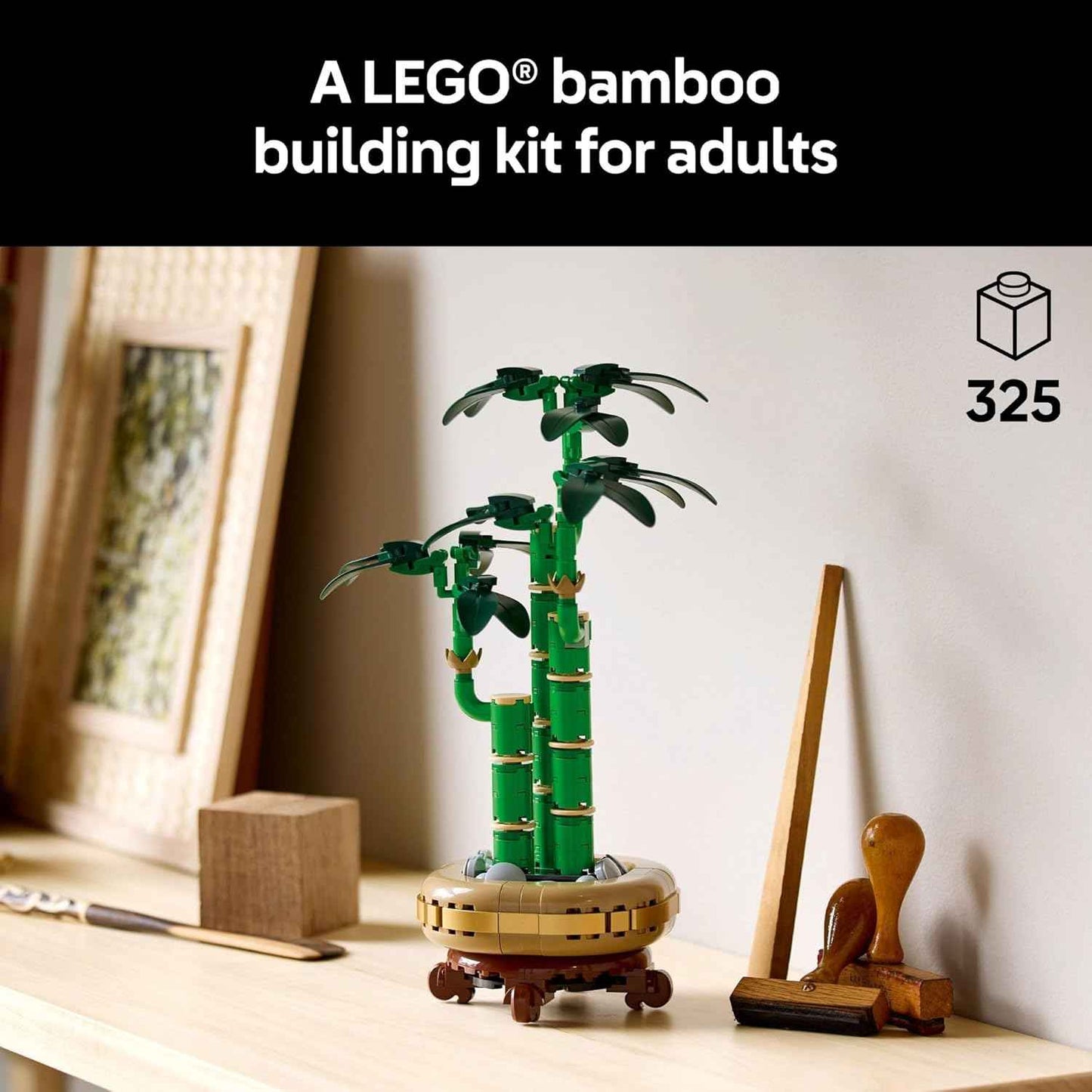 LEGO Botanicals Lucky Bamboo Building Set - Artificial Plant for Indoor Home Décor, Adults Ages 18+ - Fake Plant Decoration for Table, Desk, Office - Gift for Birthdays - 10344