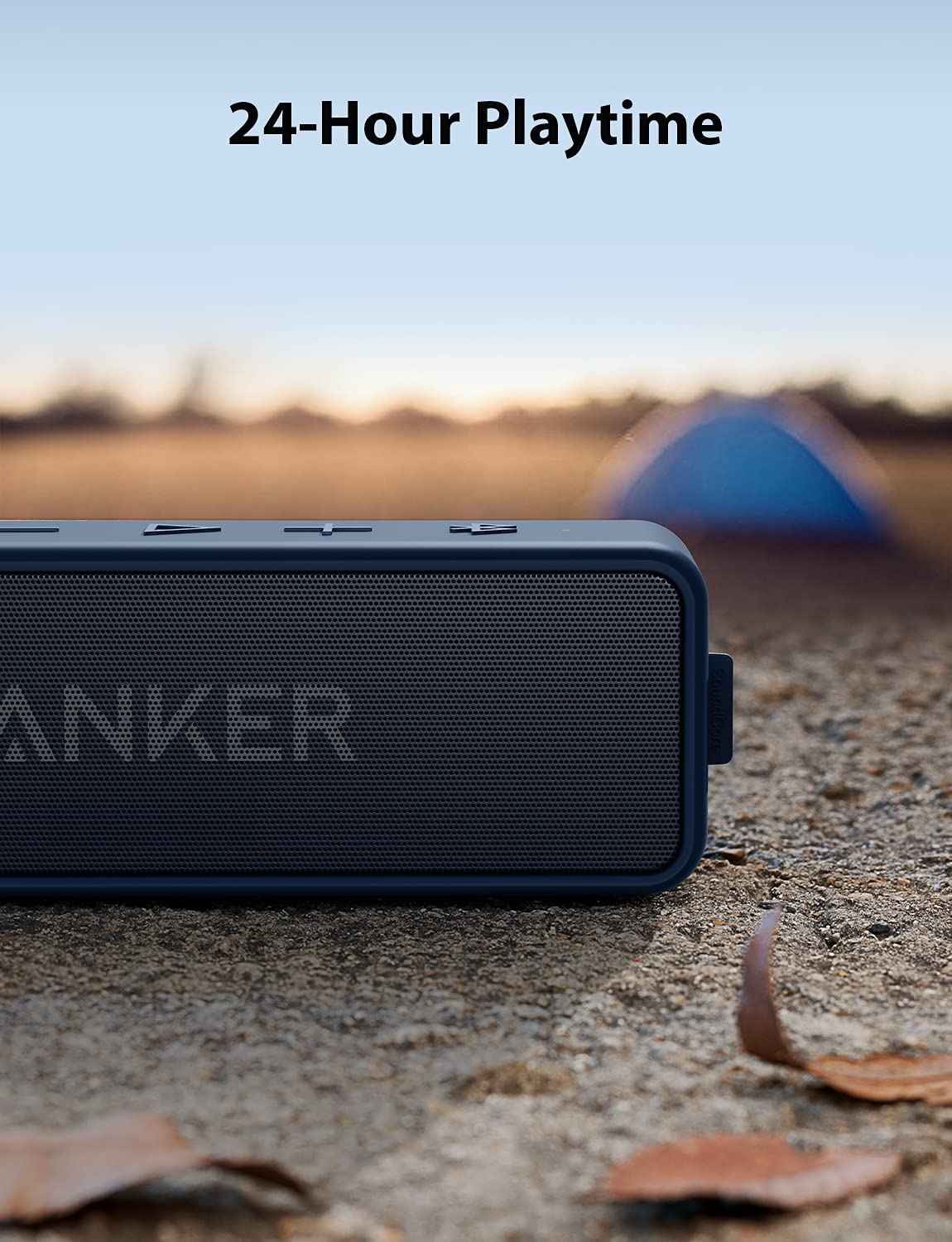 Anker Soundcore 2 Portable Bluetooth Speaker with Stereo Sound, Bluetooth 5, Bassup, IPX7 Waterproof, 24-Hour Playtime, Wireless Stereo Pairing, Speaker for Home, Outdoors, Travel