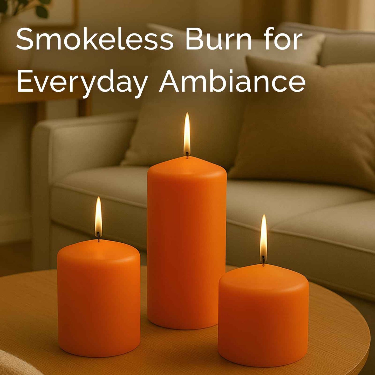 Stonebriar 6 Pack Tall 3 x 6 Inch 65 Hour Long Burning Unscented Ivory Wax Pillar Candles