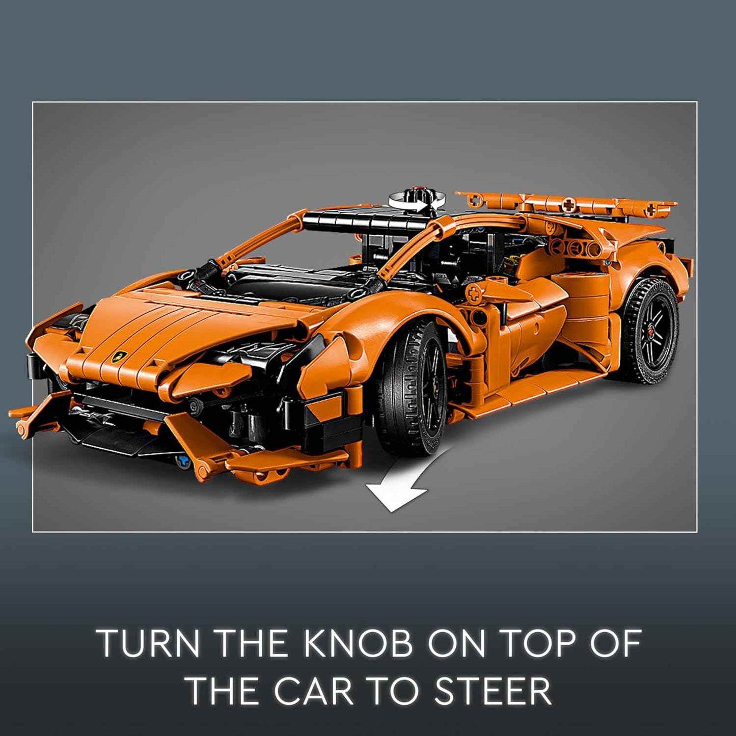LEGO Technic Lamborghini Huracán Tecnica Orange Toy Cars - Building Toys for Kids, Boys & Girls, Ages 9+ - Lamborghini Toy Car W/ V10 Engine & Steering - Gift Ideas for Birthdays - 42196