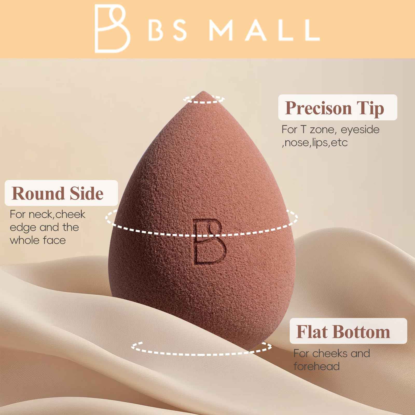 BS-MALL Makeup Brush Set 11Pcs Bamboo Synthetic Kabuki Brush Set Foundation Powder Blending Concealer Eye shadows Blush Cosmetics Brushes with Organizer Bag & Makeup Sponge (Bamboo 11)