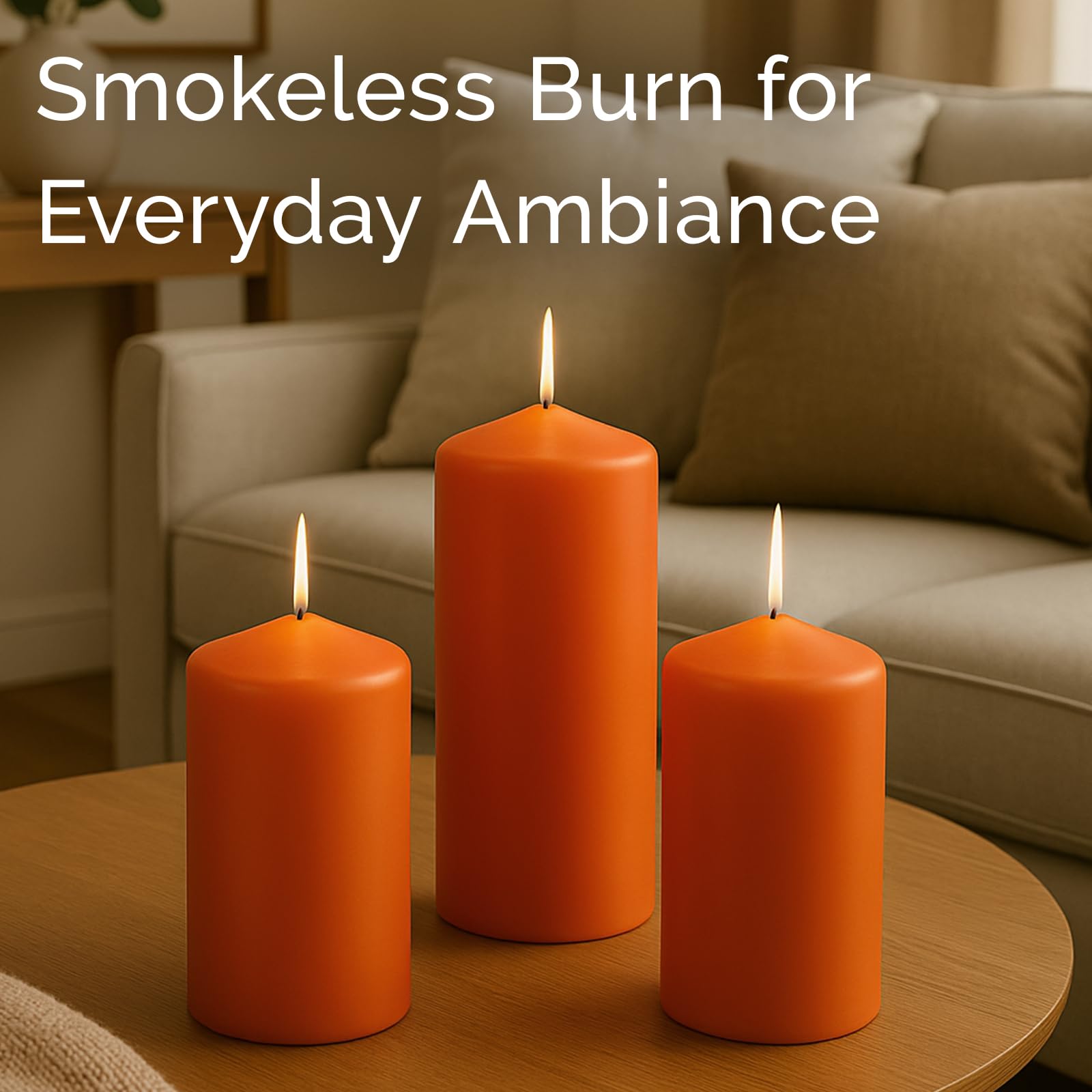 Stonebriar 6 Pack Tall 3 x 6 Inch 65 Hour Long Burning Unscented Ivory Wax Pillar Candles jlhbookstore.store