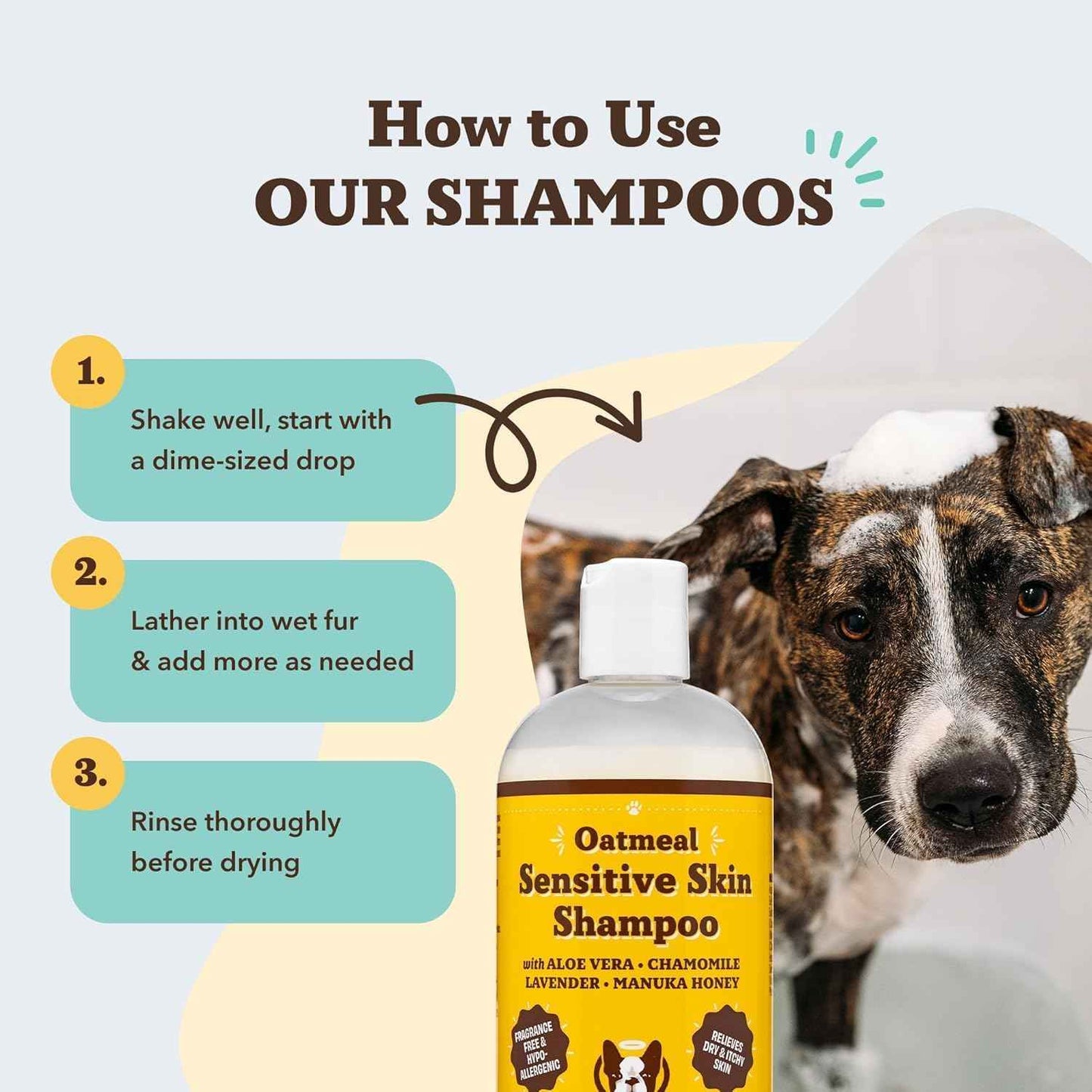 Natural Dog Company Oatmeal Shampoo for Dogs with Sensitive Skin, Ideal Anti Itch Dog Shampoo and Puppy Shampoo Oatmeal Itch Relief Dog Hypoallergenic Pet Shampoo, Deodorizing and Organic 12 oz