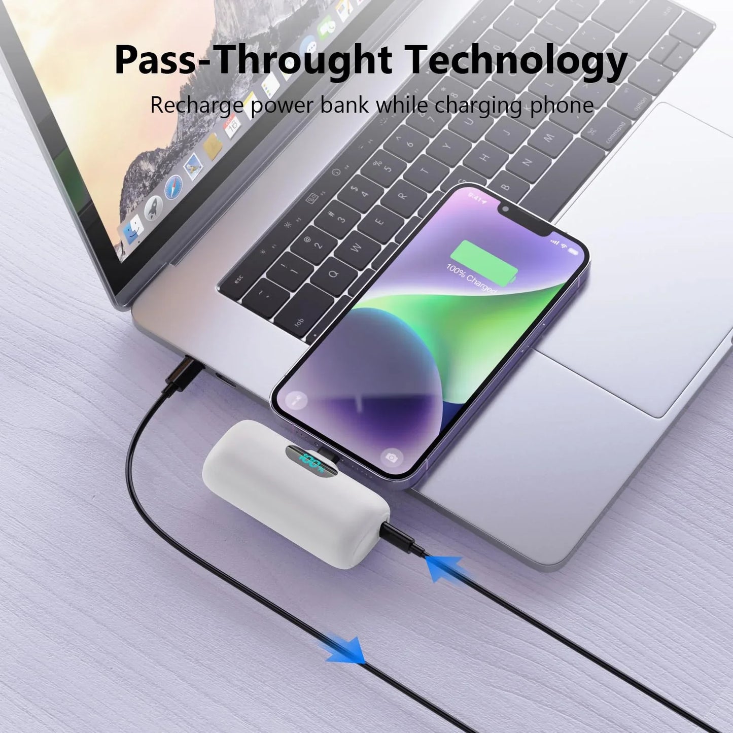 Mini Portable Charger for iPhone,Upgraded 5000mAh PD Fast Charging Battery Pack,LCD Display Cute Power Bank Portable Phone Charger for iPhone 14/14 Pro Max/13/13 Pro/12 Pro/11/XS/XR/X/8/7/6-Black - Jlhbookstore.store