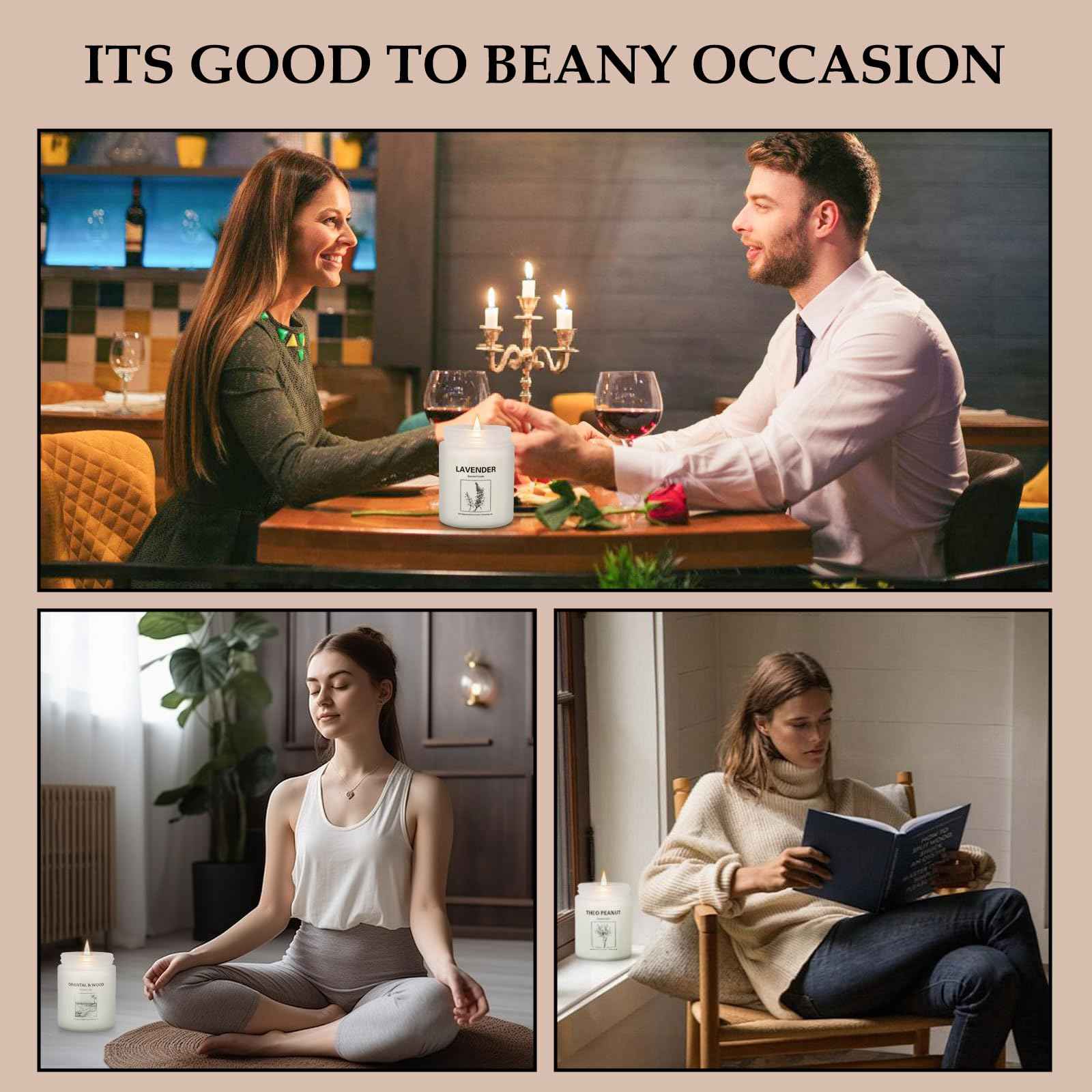 Lavender Candle Gift Set, 4 Pack Soy Wax Scented Candles for Home – Lavender, Sage & Ponderosa Pine – Aromatherapy Candles for Relaxation, Stress Relief & Christmas Gifts for Women