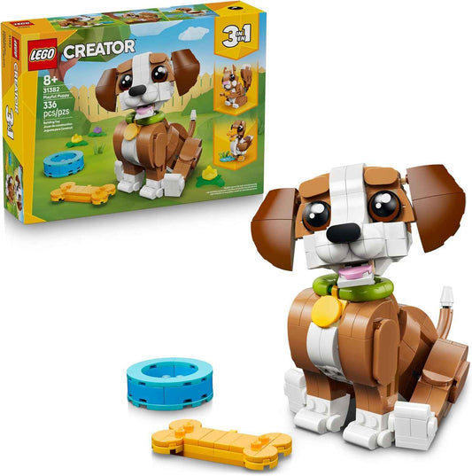 LEGO Creator 3 in 1 Cute Animals: Playful Puppy Dog Building Toy for Girls & Boys - Build a Pretend Play Dog, Squirrel, or Duck Toy - Gift Idea for Kids, Ages 8+ - 31382