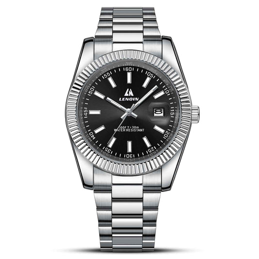 LN LENQIN Mens Watches Waterproof Stainless Steel Watch for Men Analog Quartz Fashion Business Designer Wristwatch