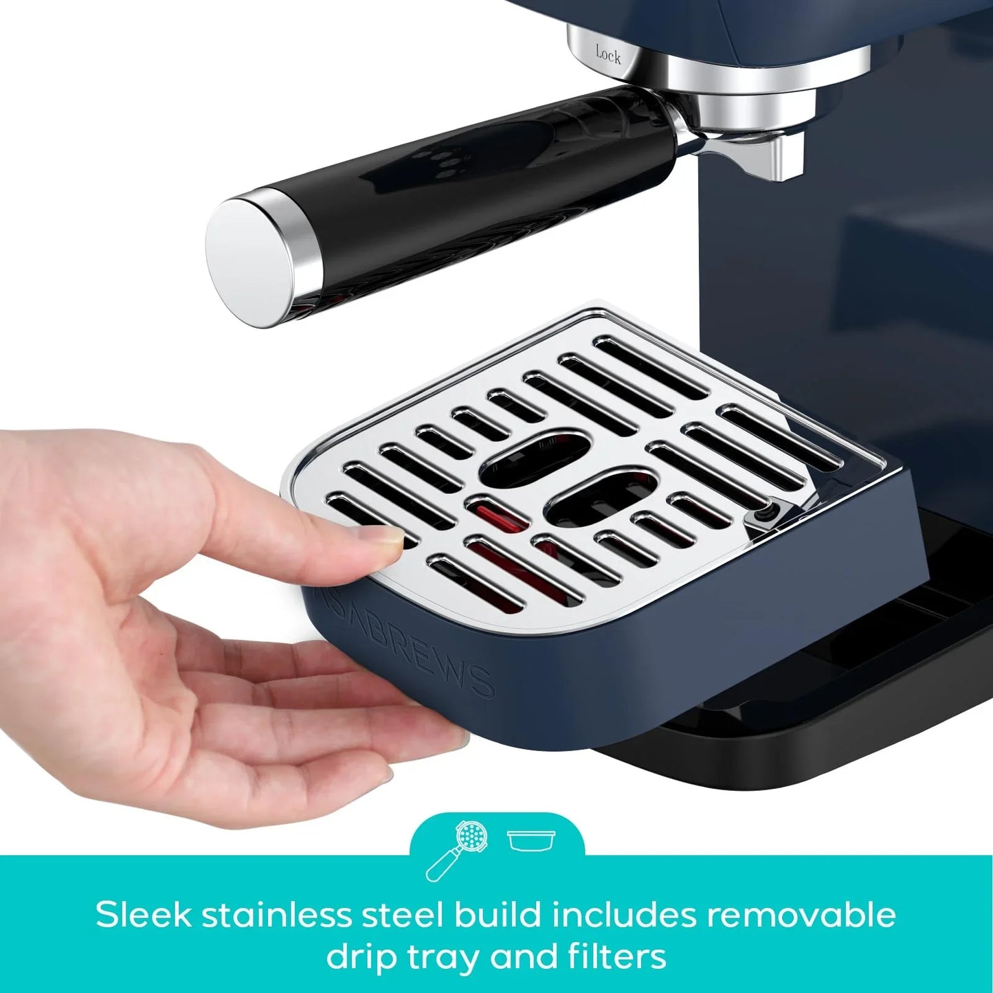 CASABREWS 3700 Essential Espresso Machine 20 Bar, Stainless steel Coffee Maker with Milk Frother, Espresso Coffee Machine for Cappuccino, Latte, 43.9oz Water Tank, Sapphire Blue - Jlhbookstore.store