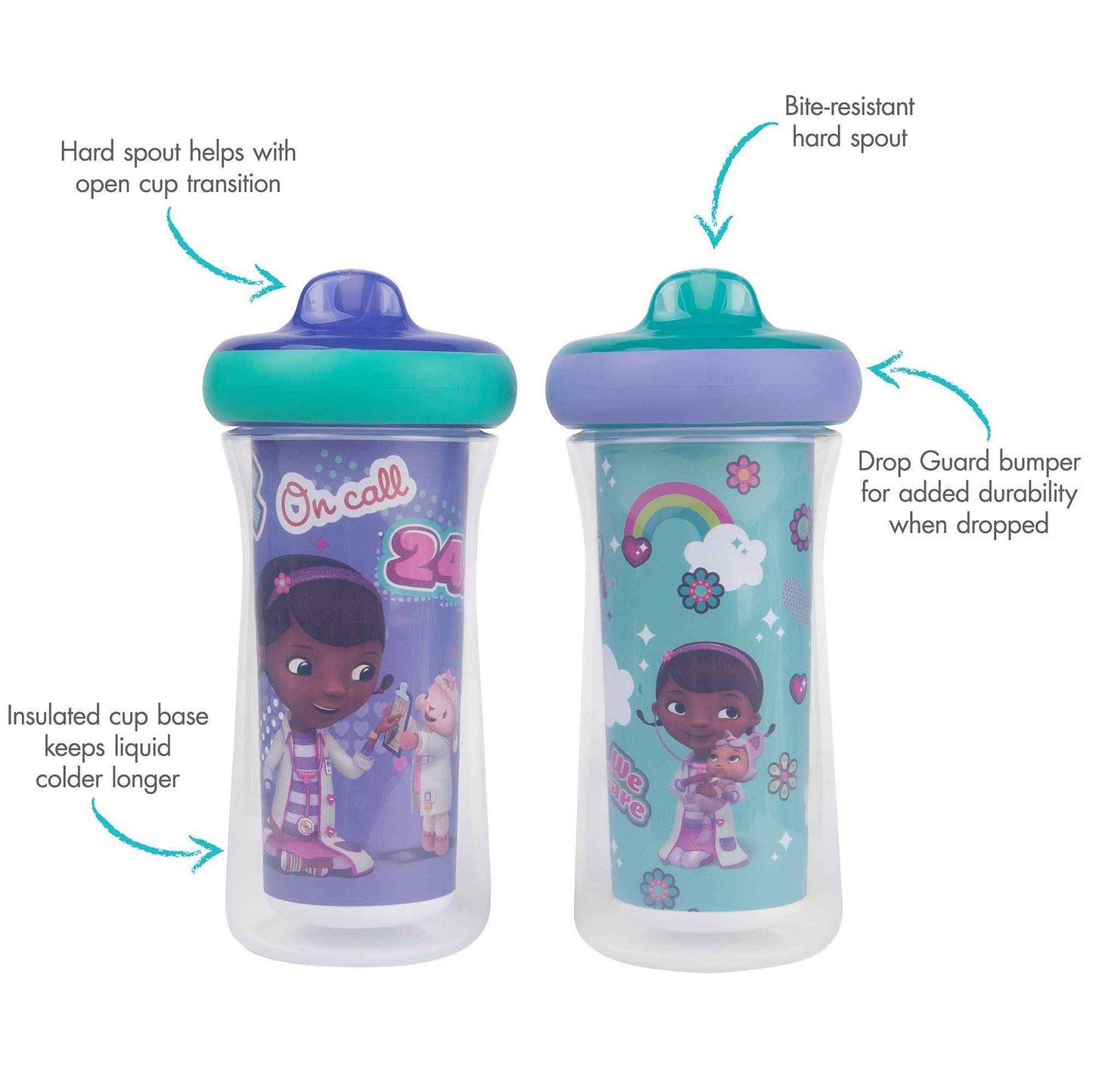 The First Years Disney Princess Kids Insulated Sippy Cups - Dishwasher Safe Spill Proof Toddler Cups - Ages 12 Months and Up - 9 Ounces - 2 Count