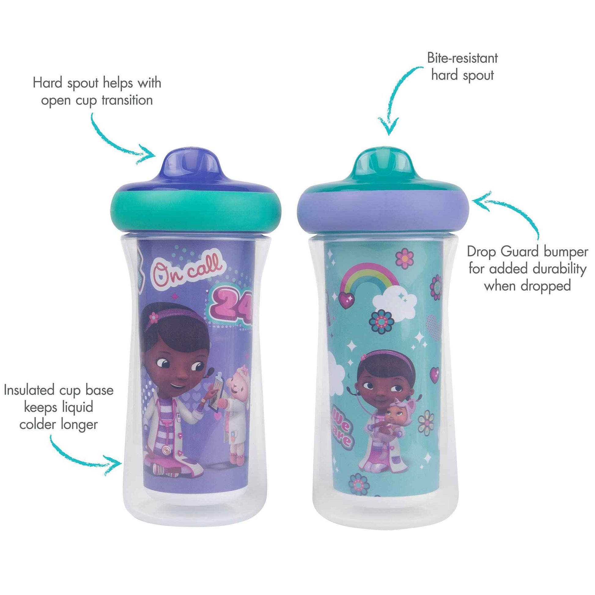 The First Years Disney Princess Kids Insulated Sippy Cups - Dishwasher Safe Spill Proof Toddler Cups - Ages 12 Months and Up - 9 Ounces - 2 Count