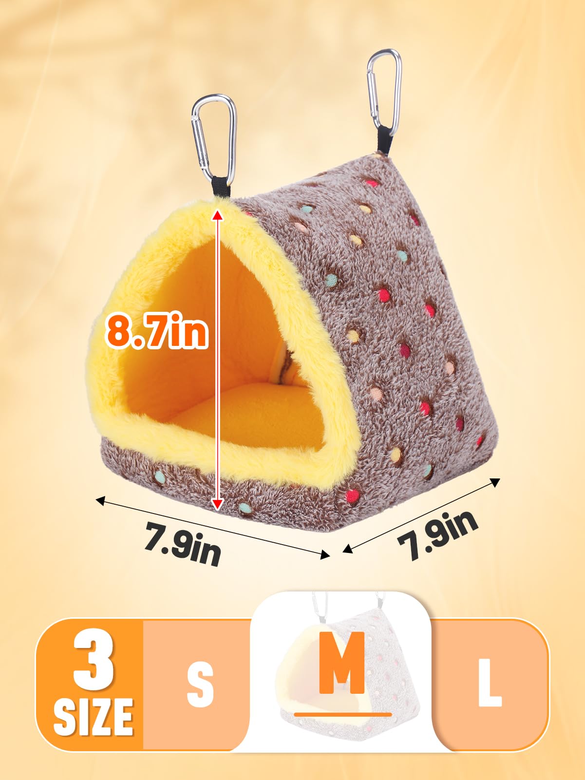 Small Winter Warm Bird Nest for Cage - Comfortable Bird Bed with Support Board, Hanging Hammock Shed Hideaway Hut Gift for Macaws African Grey Amazon Parrots