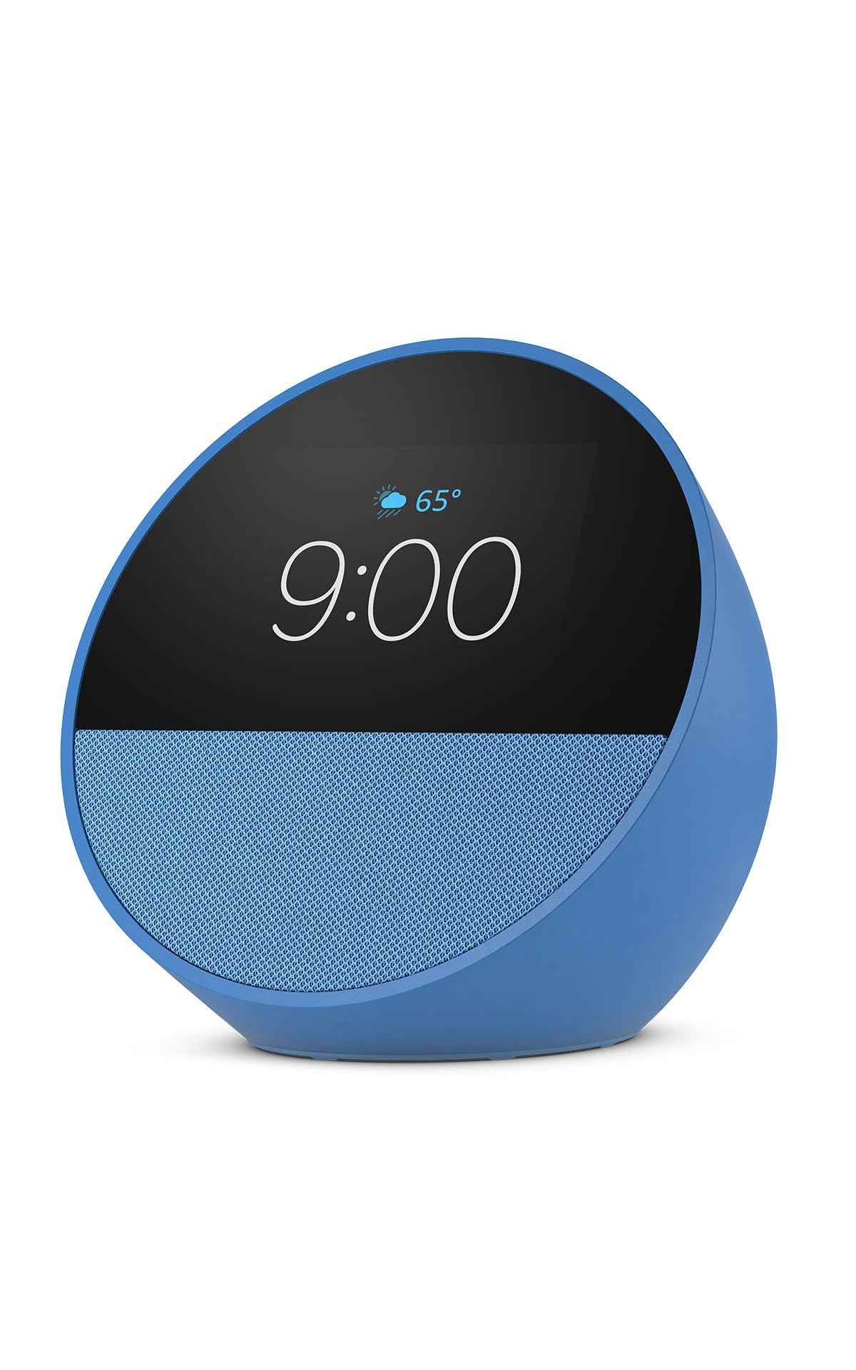 Amazon Echo Spot (newest model), Great for nightstands, offices and kitchens, Smart alarm clock with Alexa+ Early Access, Glacier White