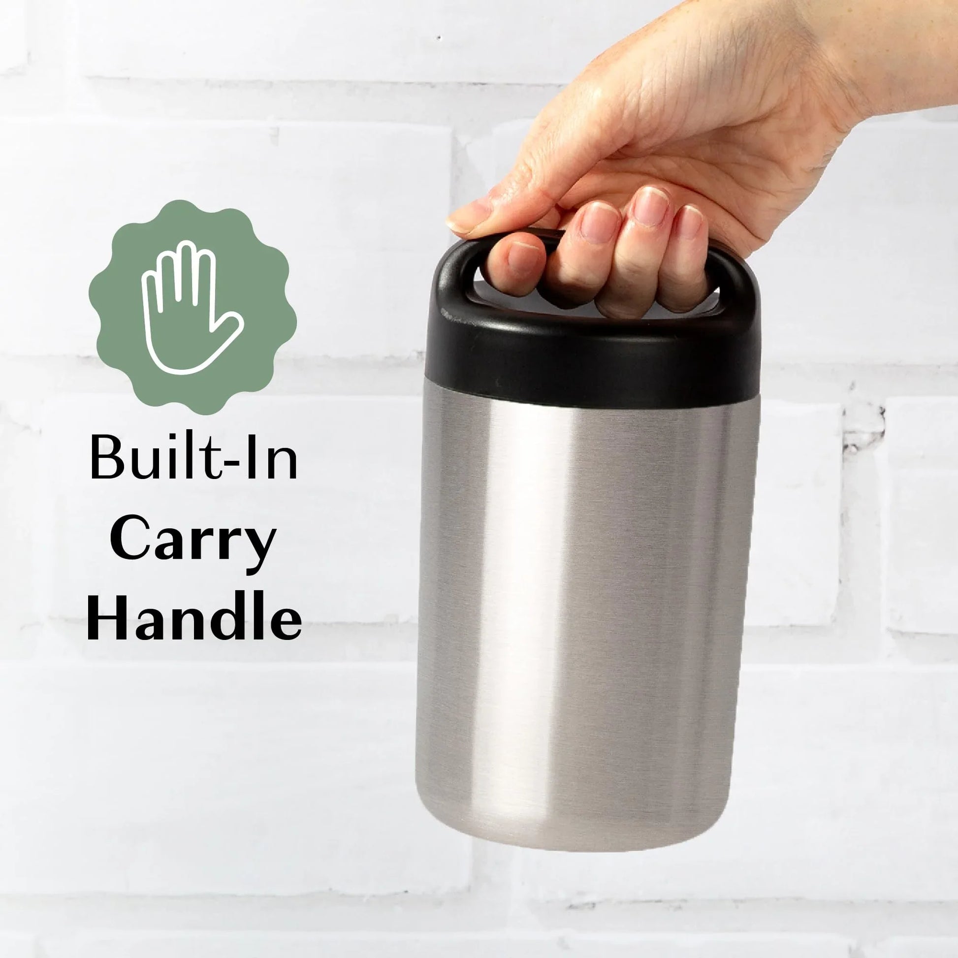 Goodful Stainless Steel Food Jar, Double Wall Vacuum Sealed Insulated Food Storage Container with Carry Handle Lid, 16-Ounce, Gray - Jlhbookstore.store