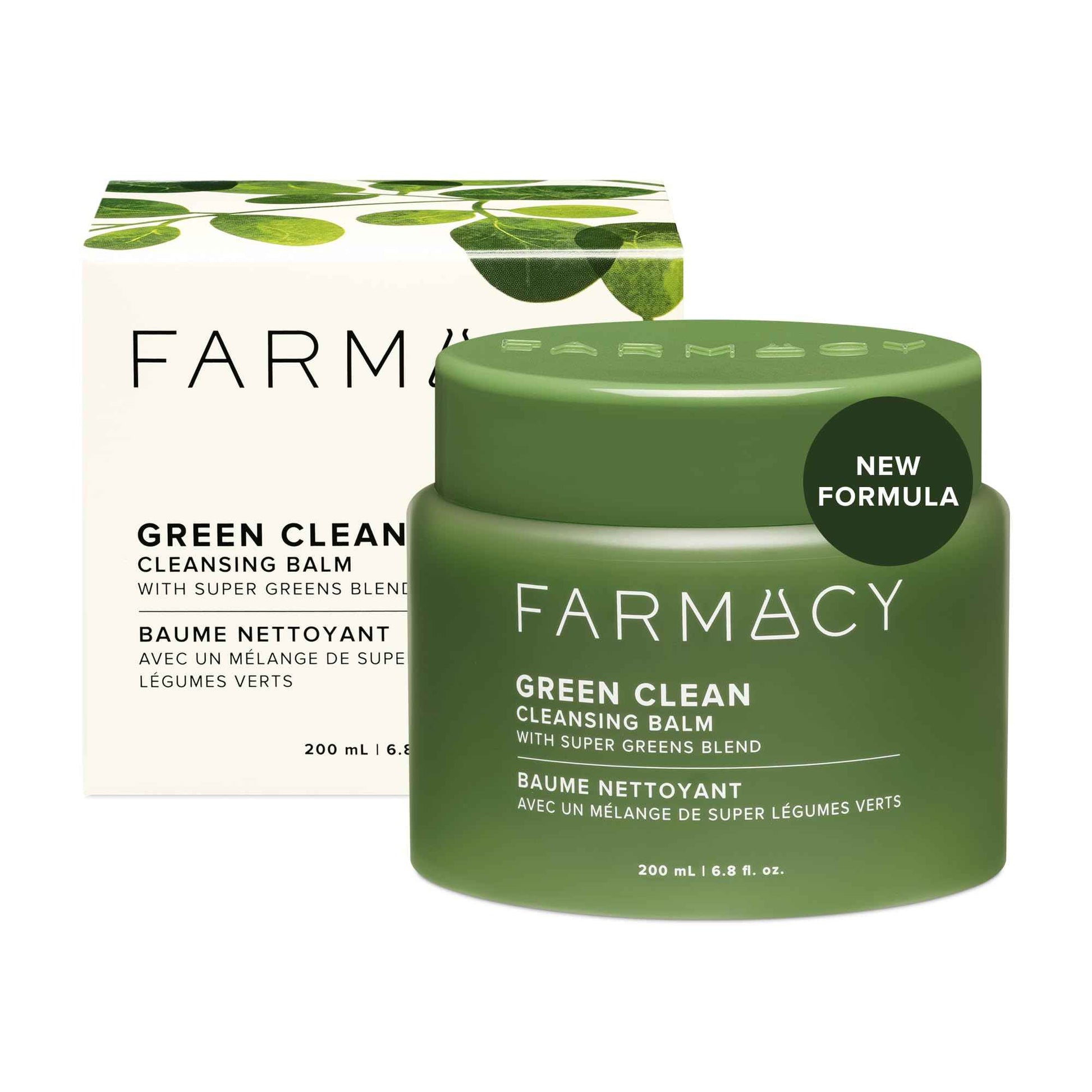 Farmacy Makeup Remover Cleansing Balm - Green Clean Waterproof Makeup Remover + Oil Based Cleanser - Gentle Exfoliating Double Cleanser - Melts From Balm to Milky Lather (50ml)