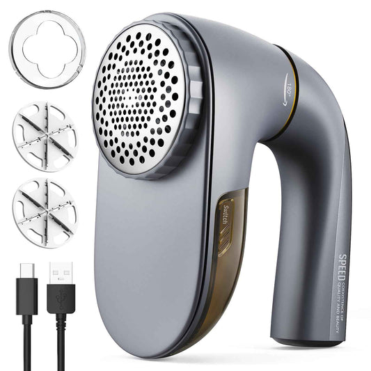 POPCHOSE Fabric Shaver, Lint Remover for Clothes, Lint Shaver with 6-Leaf Blades, 2 Speed Sweater Shavers to Remove Pilling for Clothing, Couch, Furniture, Fuzz, USB Rechargeble, Gray…