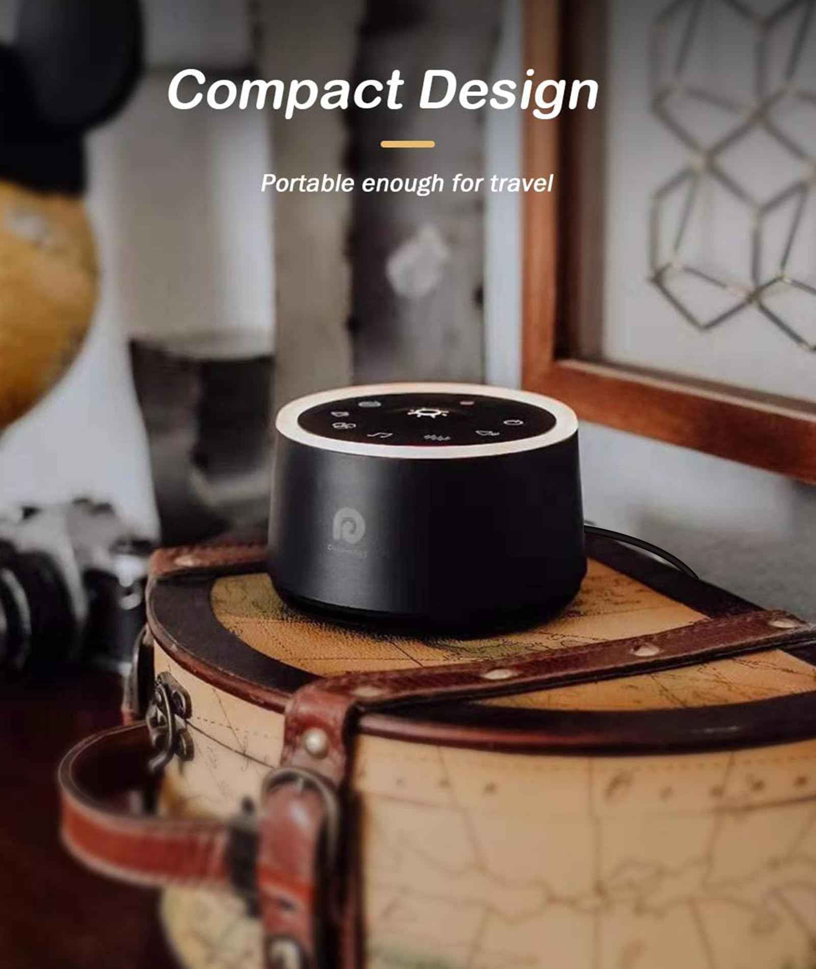 Dreamegg Sound Machine for Sleep - D1 Nova White Noise Sound Machine for Baby Adult with Alarm Clock, Soothing Sounds, Dimmable, White Noise Alarm Clocks for Bedrooms Heavy Sleepers Travel, Black