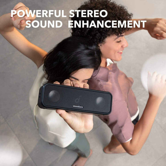 Soundcore Anker 3 Portable Bluetooth Speaker - Wireless, IPX7 Waterproof, 24H Playtime, Pure Titanium Diaphragm Drivers, PartyCast, BassUp, Custom EQ App - for Home, Shower, Outdoor, and Beach