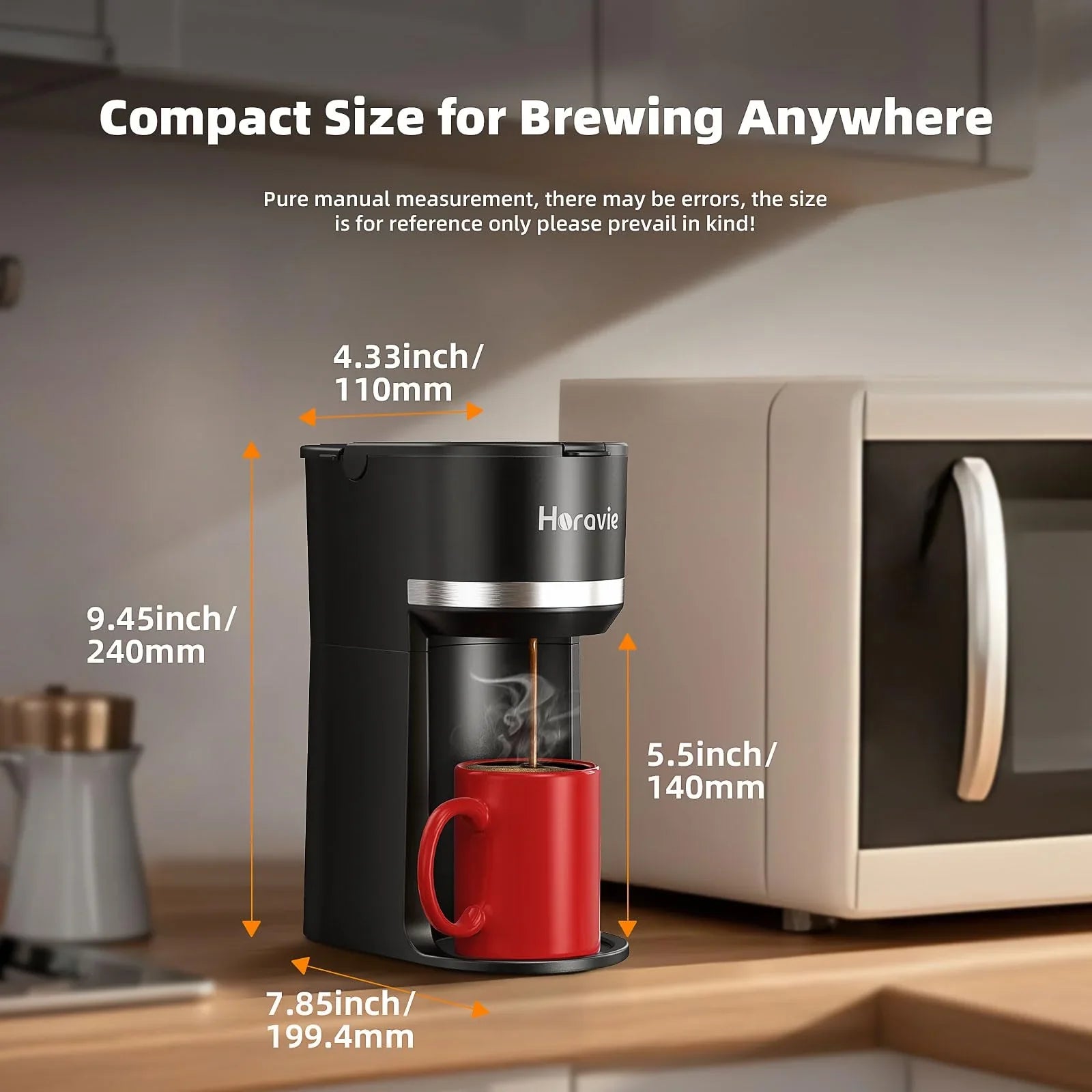 Mini Single Serve Coffee Maker for K Cup and Ground Coffee, Fast Brew One Cup Coffee Machine with Descaling Reminder and Water Window, 6 to 12 oz. Brew Sizes, Black - Jlhbookstore.store