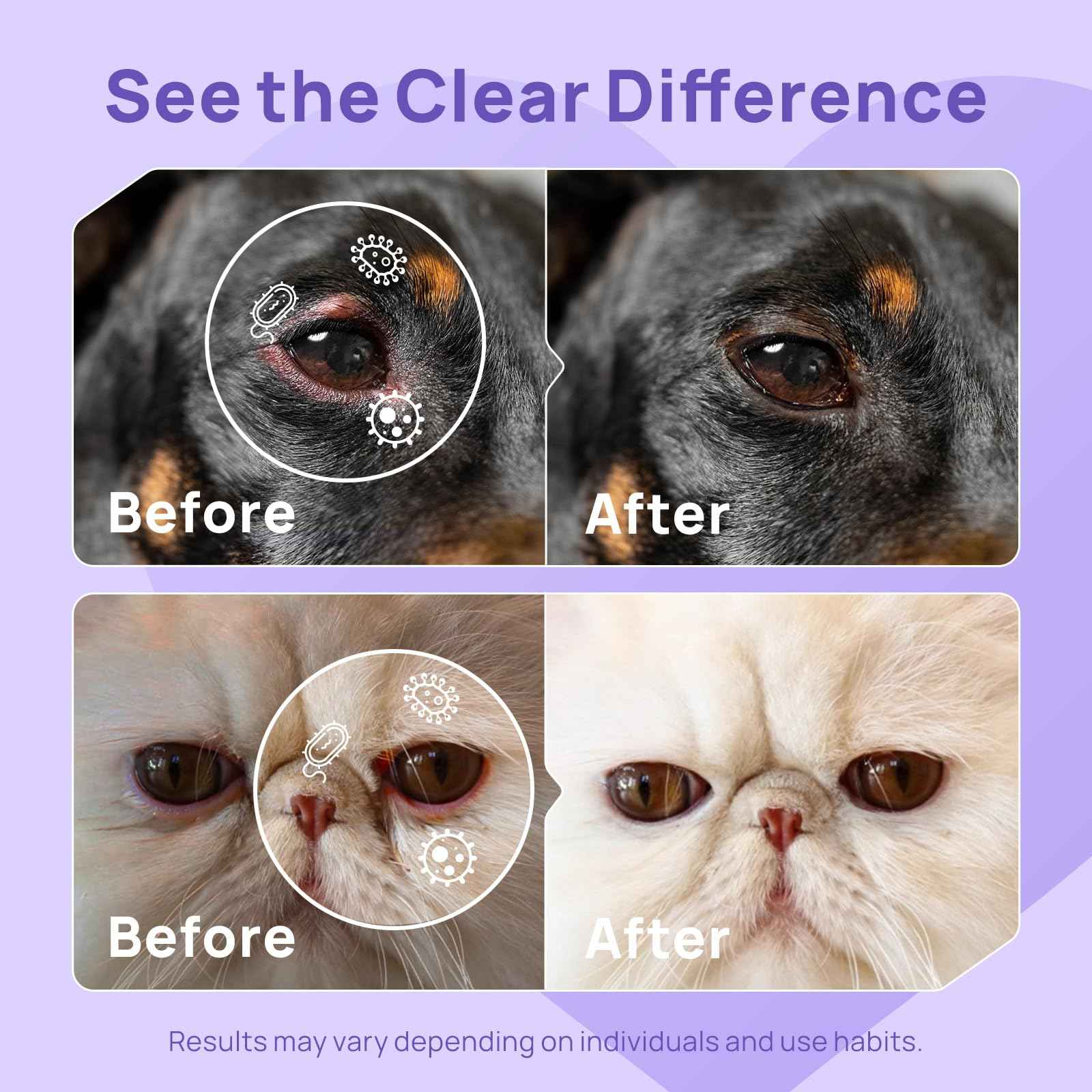 HICC PET Dog Eye Drops 5.1 fl oz Eye Drops for Dogs and Cats Vet-Recommended Dog Eye Infection Treatment to Soothe Infection Allergy, Relieve Dry Eyes Pink Eyes, Pet Tear Stain Cleaner