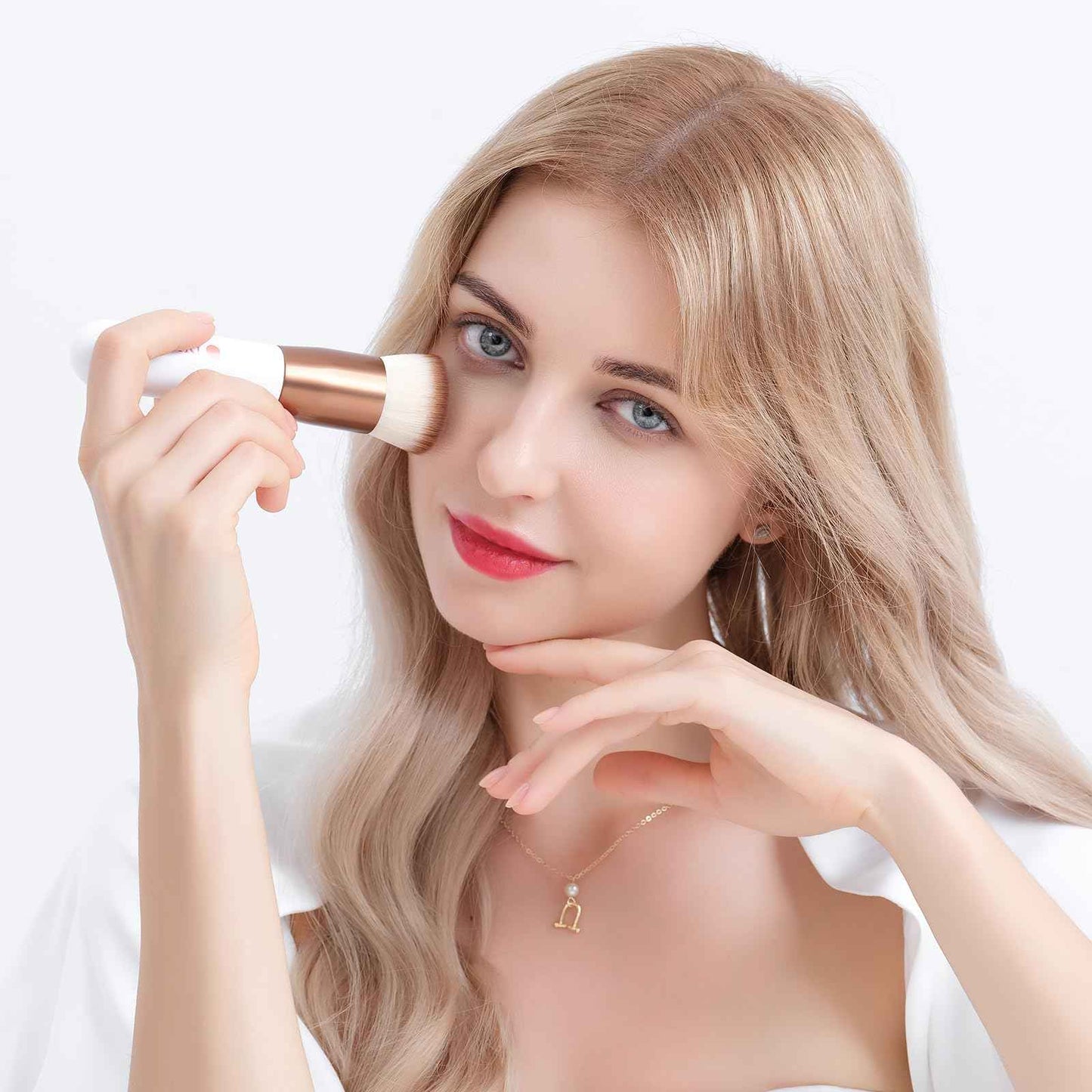 DUcare Kabuki Foundation Brush for Liquid Makeup Flat Top Professional Stick Buffing Blending Mineral Powder Large Face Makeup Brush, Black