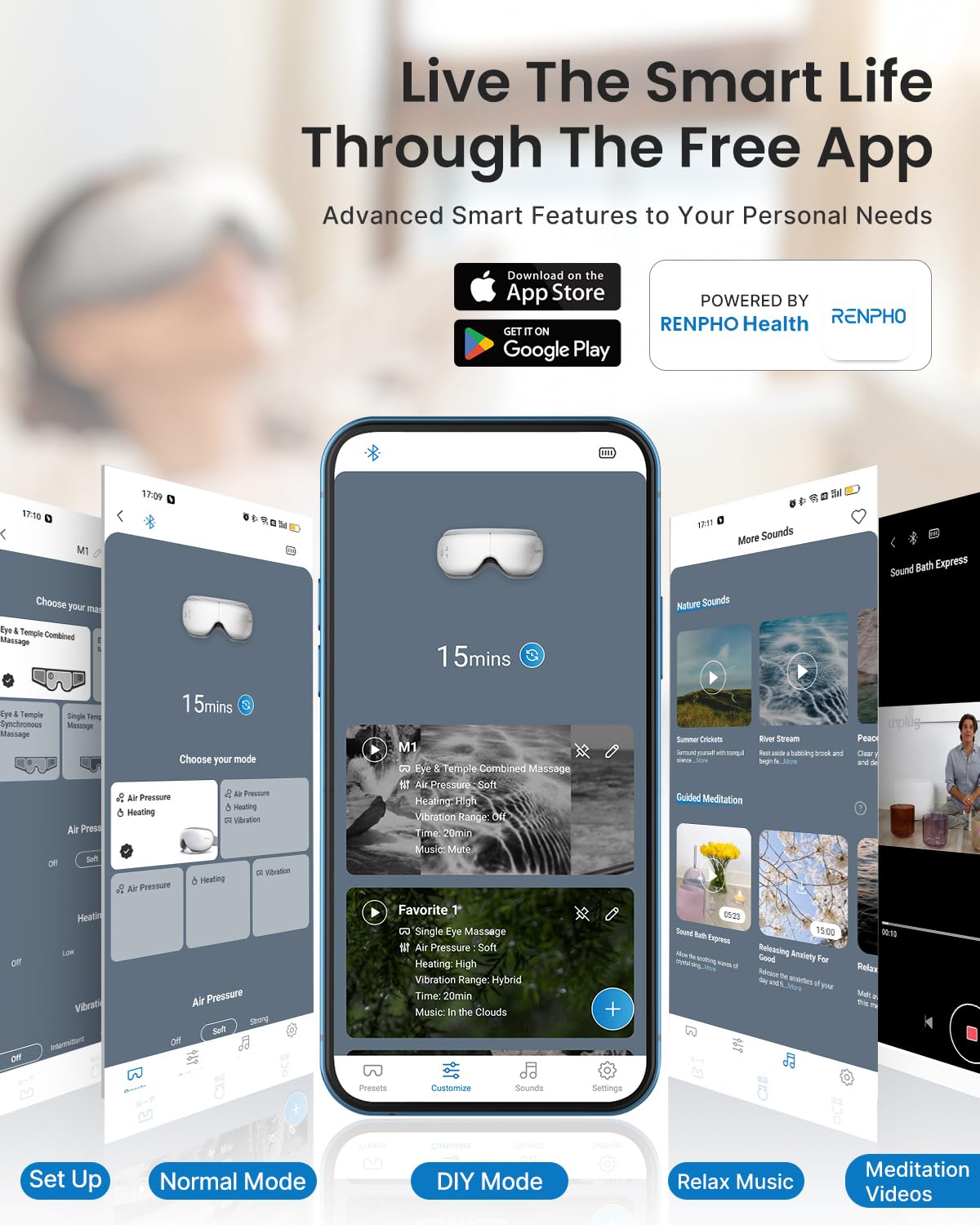 RENPHO Eyeris 1 Eye Massager with Heat, Christmas Birthday Gifts for Women Mom, FSA Eligible HSA Eye Mask for Migraine, Smart Sleep Mask for Dry Eyes Relax, Reduce Strain for Men Dad Her Him jlhbookstore.store