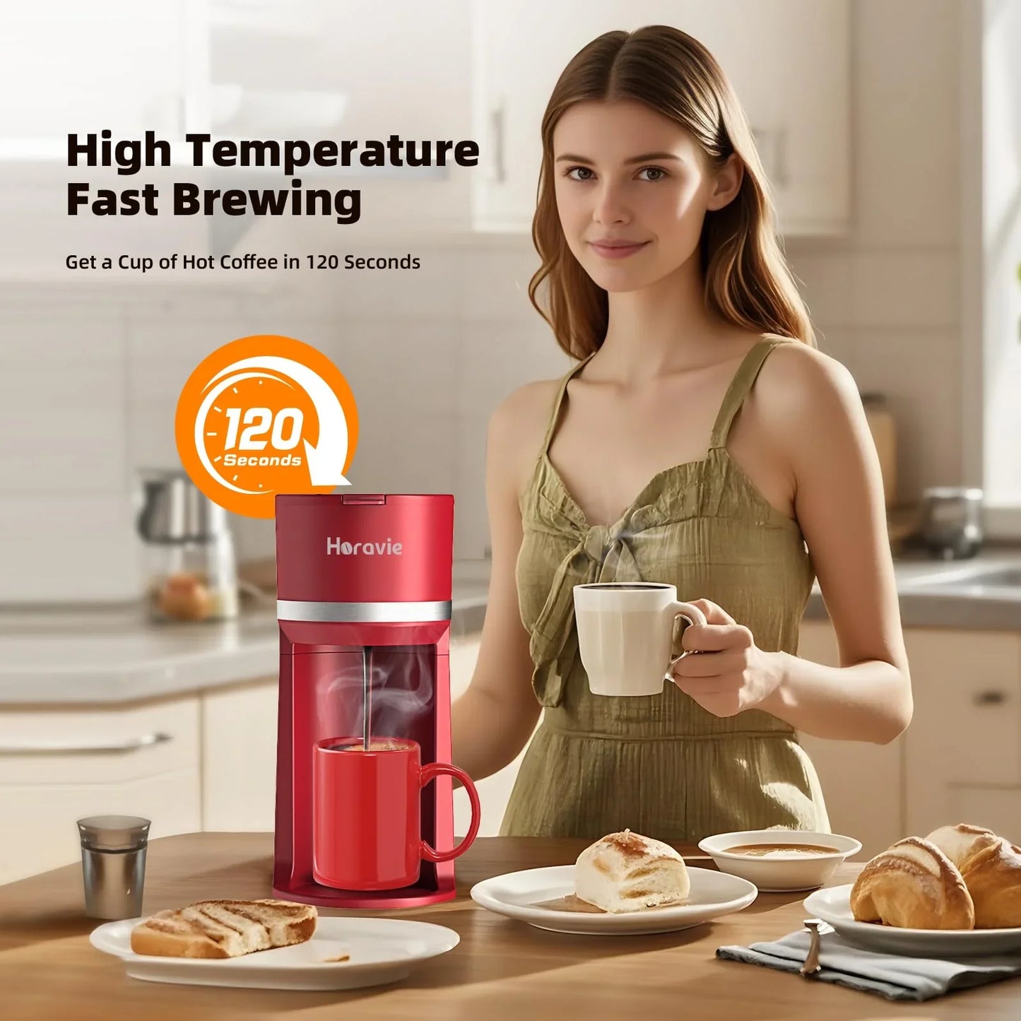 Mini Single Serve Coffee Maker for K Cup and Ground Coffee, Fast Brew One Cup Coffee Machine with Descaling Reminder and Water Window, 6 to 12 oz. Brew Sizes, Black - Jlhbookstore.store