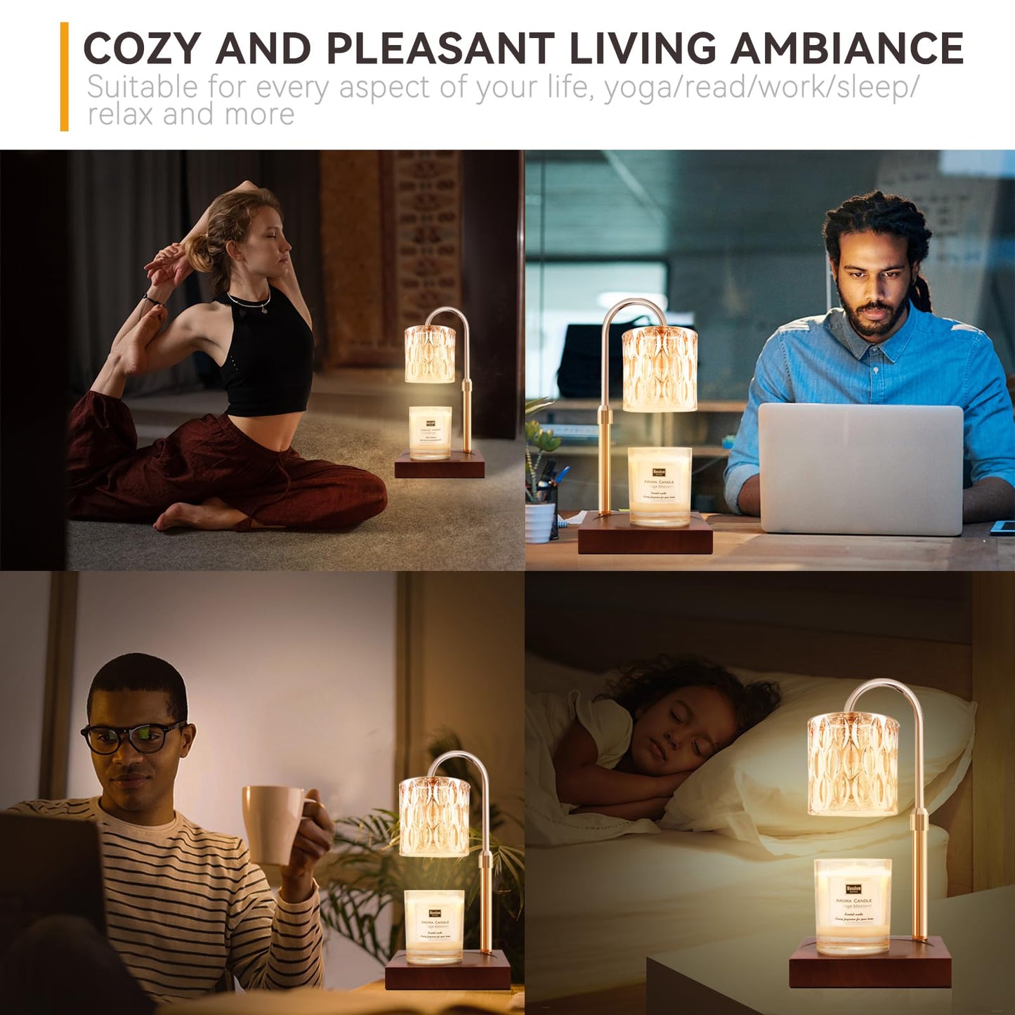 Candle Warmer Lamp with 3 Bulbs, Adjustable Height Dimmable Candle Warmer with Timer, Candle Lamp with Charming Gift Box Ribbon,Birthday Gifts for Women Mom, House Warming Gifts New Home Decor jlhbookstore.store