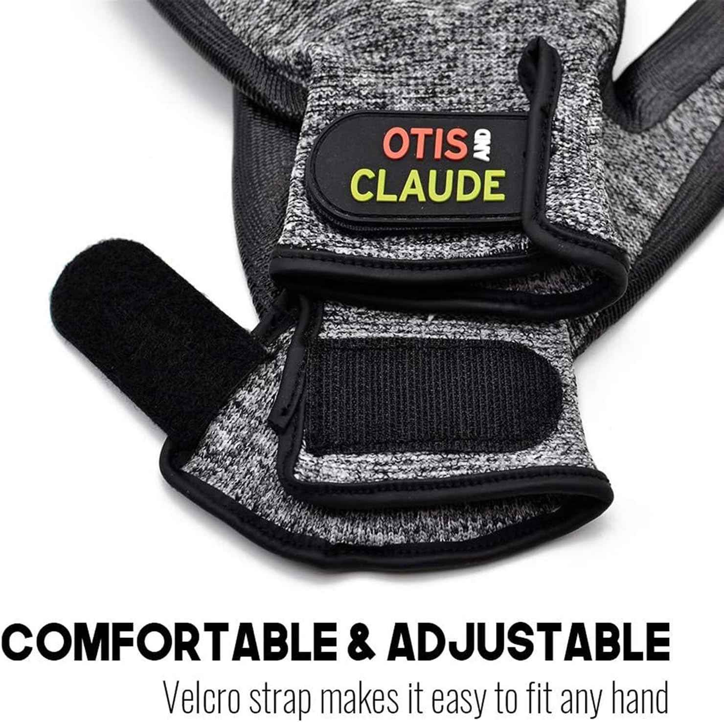 Otis and Claude Pet Grooming Gloves with Adjustable Strap - Gentle and Comfortable Hair Remover, Bathing, Massage, Brush - Left & Right - for Cats, Dogs & Horses