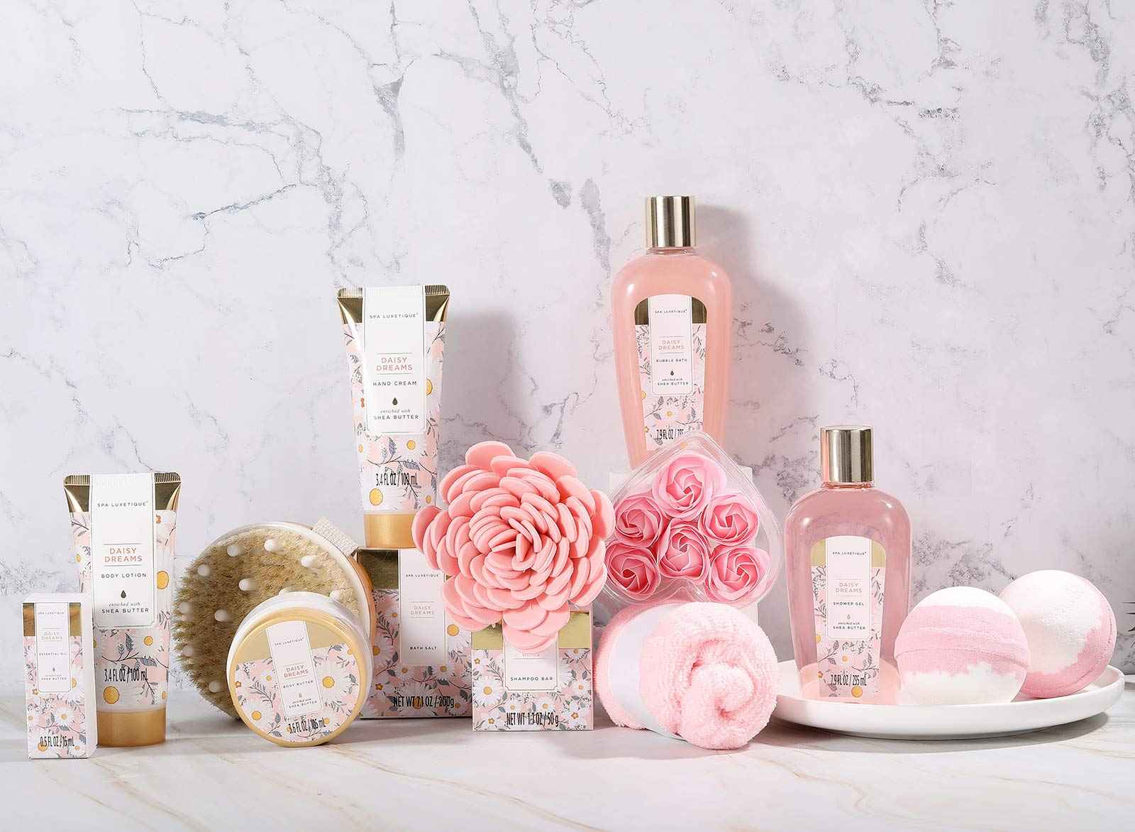 spa luxetique Spa Gift Baskets for Women - Gift Set for Women,15pcs Luxury Relaxing Spa Kit with Bath Bombs, Birthday Gifts Body and Bath Set