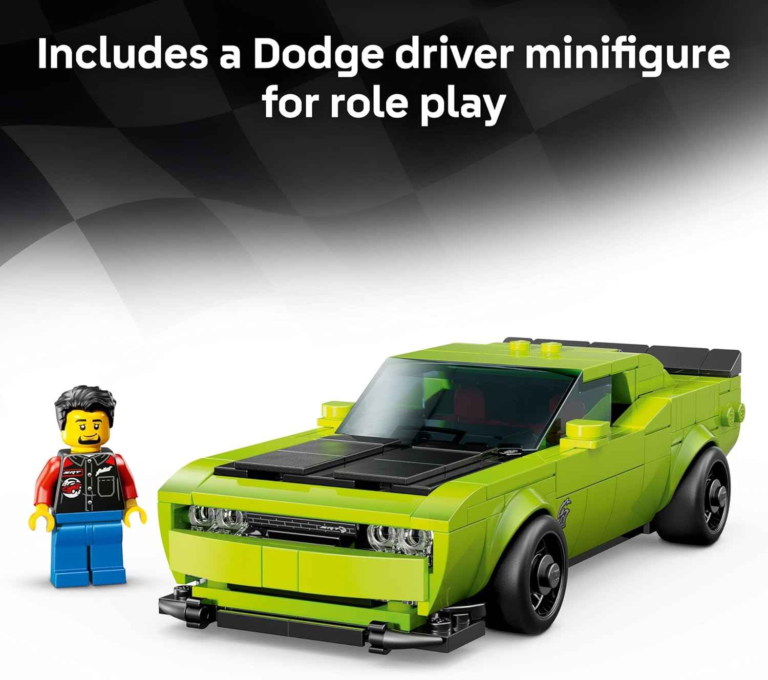 LEGO Speed Champions Dodge Challenger SRT Hellcat Sports Car Toy - Building Set for Learning, Play and Display - Kids Toy for Boys and Girls, Ages 9+ - Birthday Gift Idea for Race Car Fans - 77237