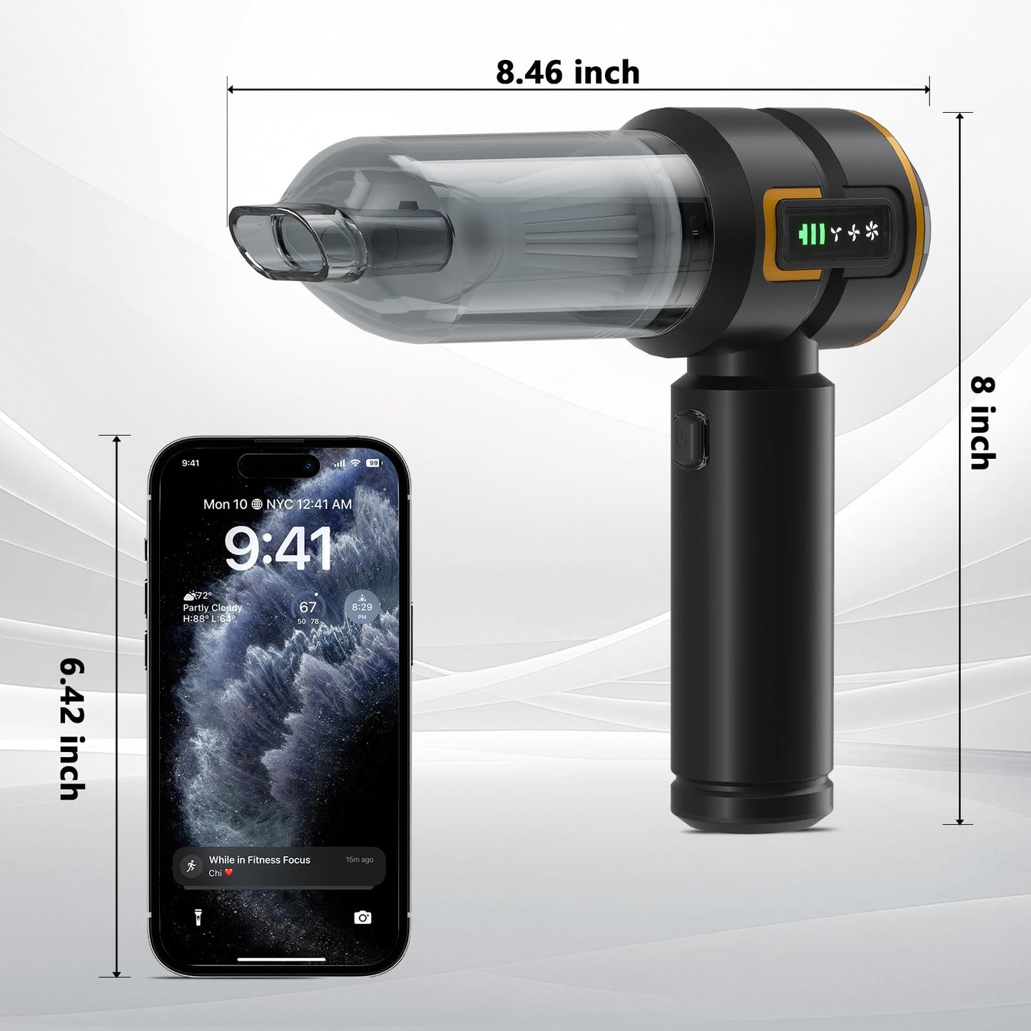 Handheld Vacuum,Car Vacuum Cleaner,4-in-1 20000PA High Power Portable Rechargeable Vacuum Cleaner with Brushless Motor, Small Handheld Vacuum & Air Blower & Pump-Black