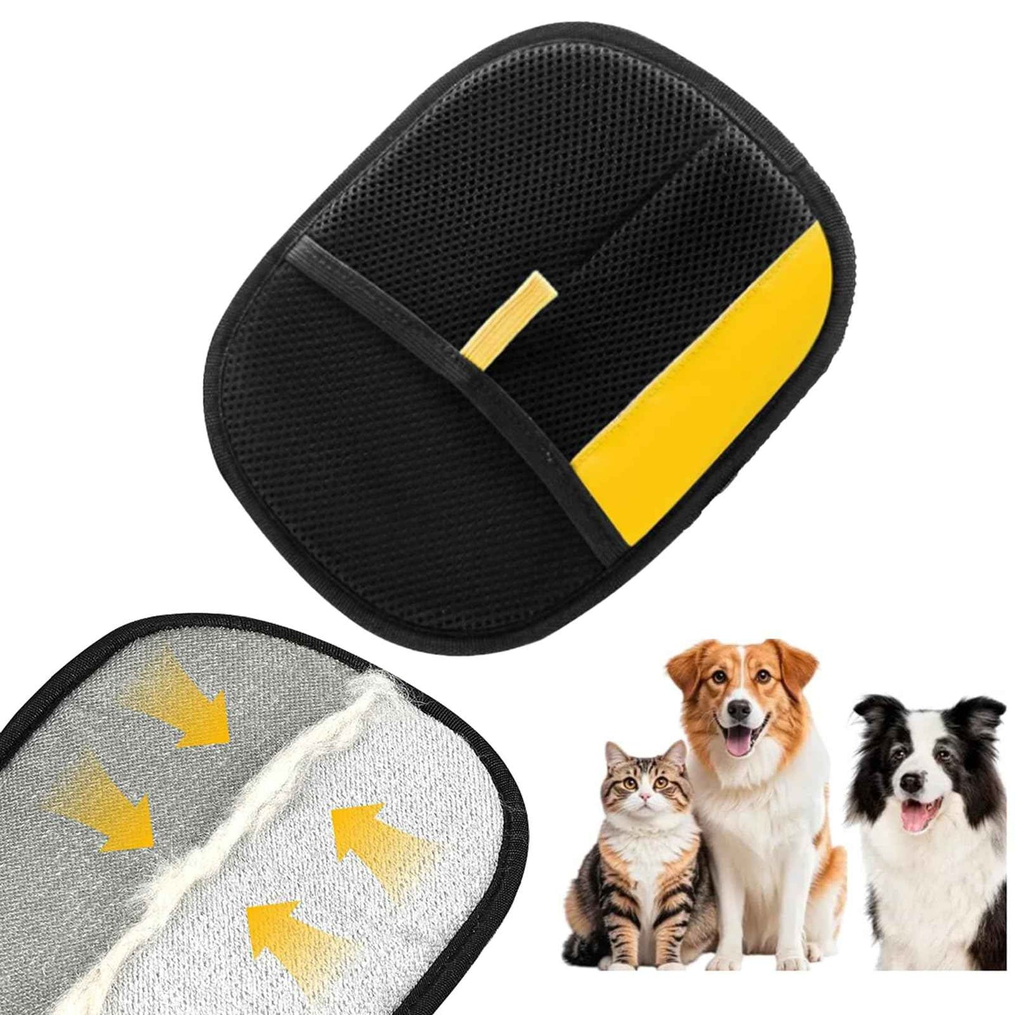 2 PCS Pet Hair Removal Glove - Electrostatic Magic Brush Pet Hair Remover Tool, Grooming Gloves for Dog and Cat， Reusable Fur Catch Glove for Couch,Furniture,Car,Carpet