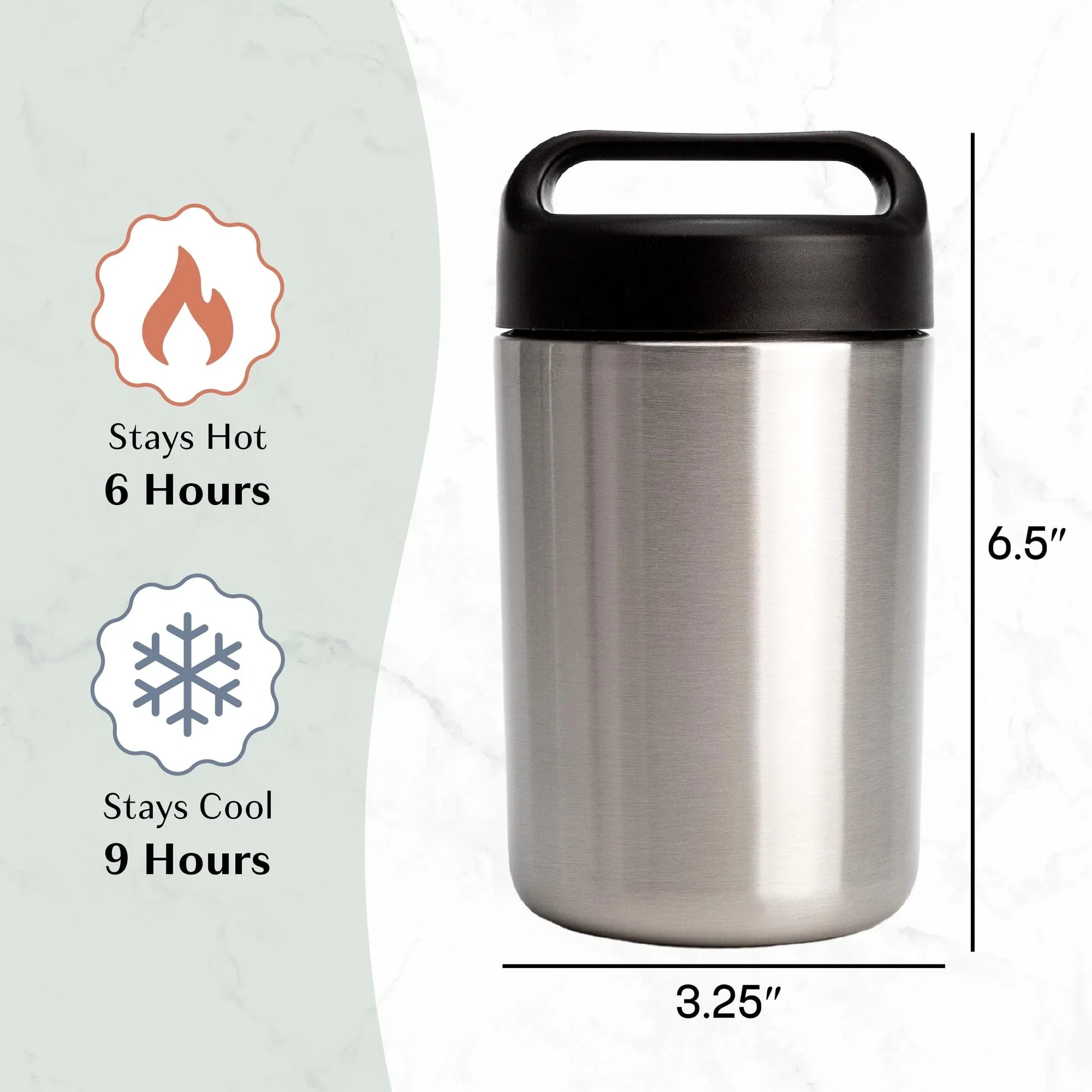 Goodful Stainless Steel Food Jar, Double Wall Vacuum Sealed Insulated Food Storage Container with Carry Handle Lid, 16-Ounce, Gray - Jlhbookstore.store