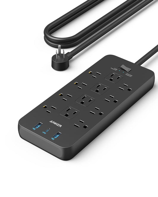Anker Power Strip Surge Protector (2100J), 12 Outlets with 2 USB A and 1 USB C Port for Multiple Devices, 5ft Extension Cord, 20W Power Delivery Charging for Home, Office, Dorm Essential, TUV Listed jlhbookstore.store
