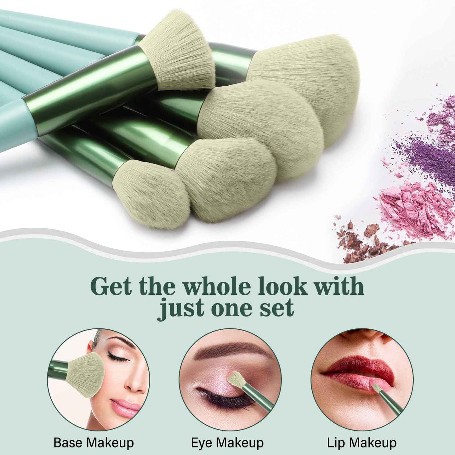 Makeup Brushes With Case 20PCs Professional Makeup Brush Set, Foundation Powder Eyeshadow Brush Set Eyebrow Concealer Contour Travel Brushes Kit with Holder & 2 Powder Puff-White