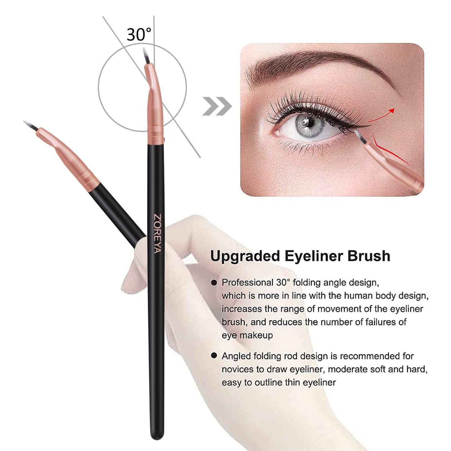 Raffaello Makeup Brushes 15Pcs Makeup Brush Set Premium Synthetic Powder Foundation Contour Blush Concealer Eye Shadow Blending Liner Make Up Brush Kit