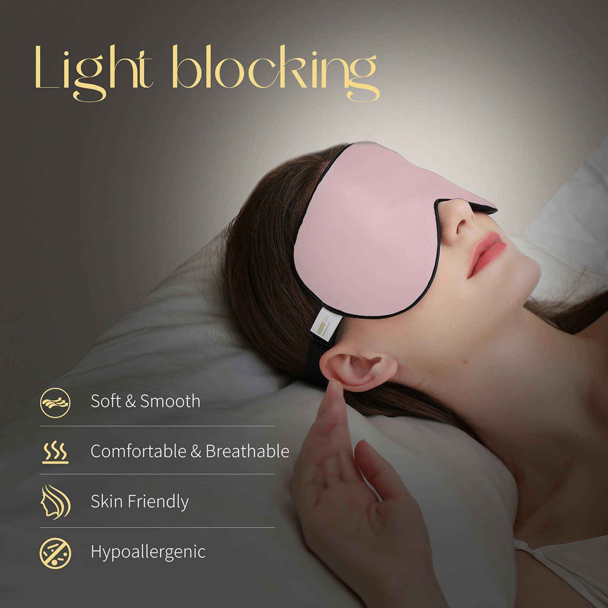 ZIMASILK 100% Mulberry Silk Sleep Mask with Adjustable Strap, Super-Smooth Soft Natural Silk Eye Mask for Sleep, Multiple Color Options(Navy Blue)