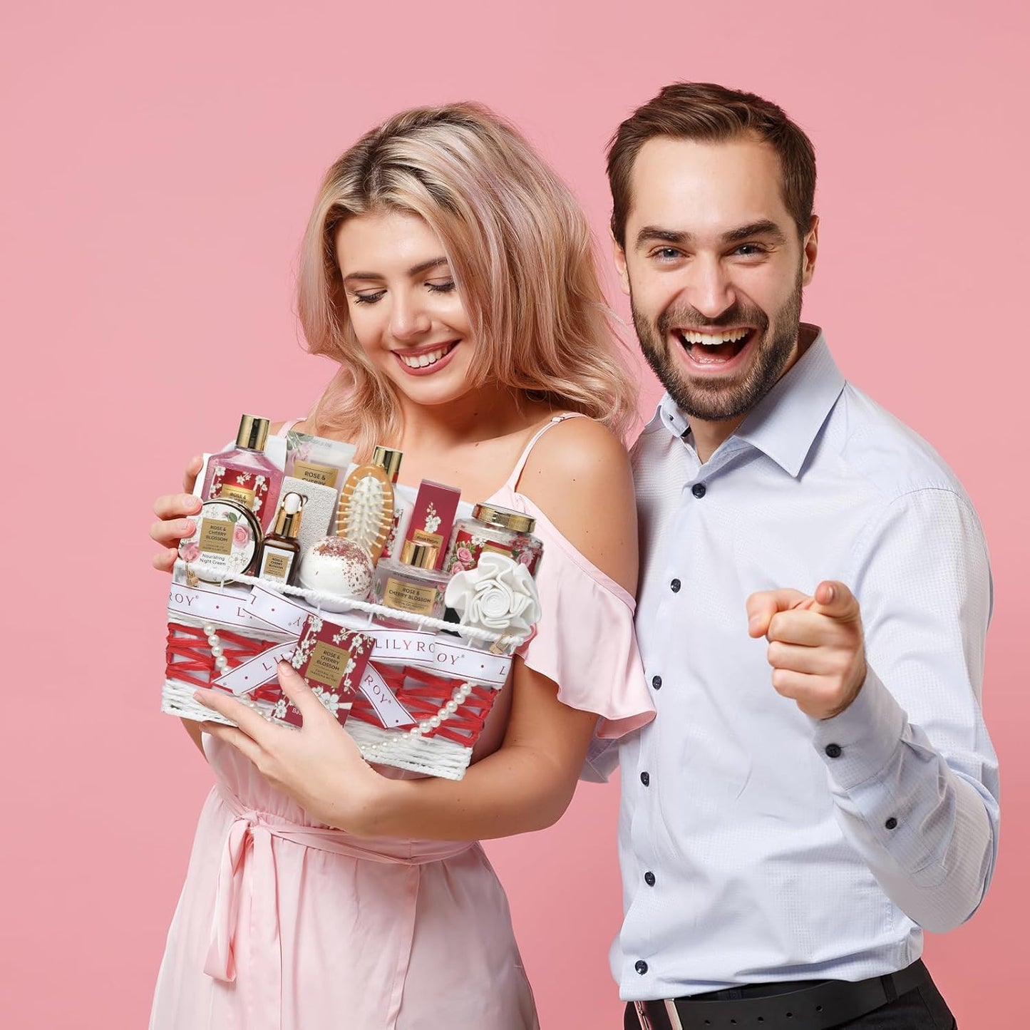 25Pcs Christmas Gifts for Women - Luxury Bath and Body Spa Gift Basket for Women with Necklace | Relaxing Care Kit Valentine's Mothers Day Gifts for Mom Gift Baskets for Anniversary or Bridal Shower