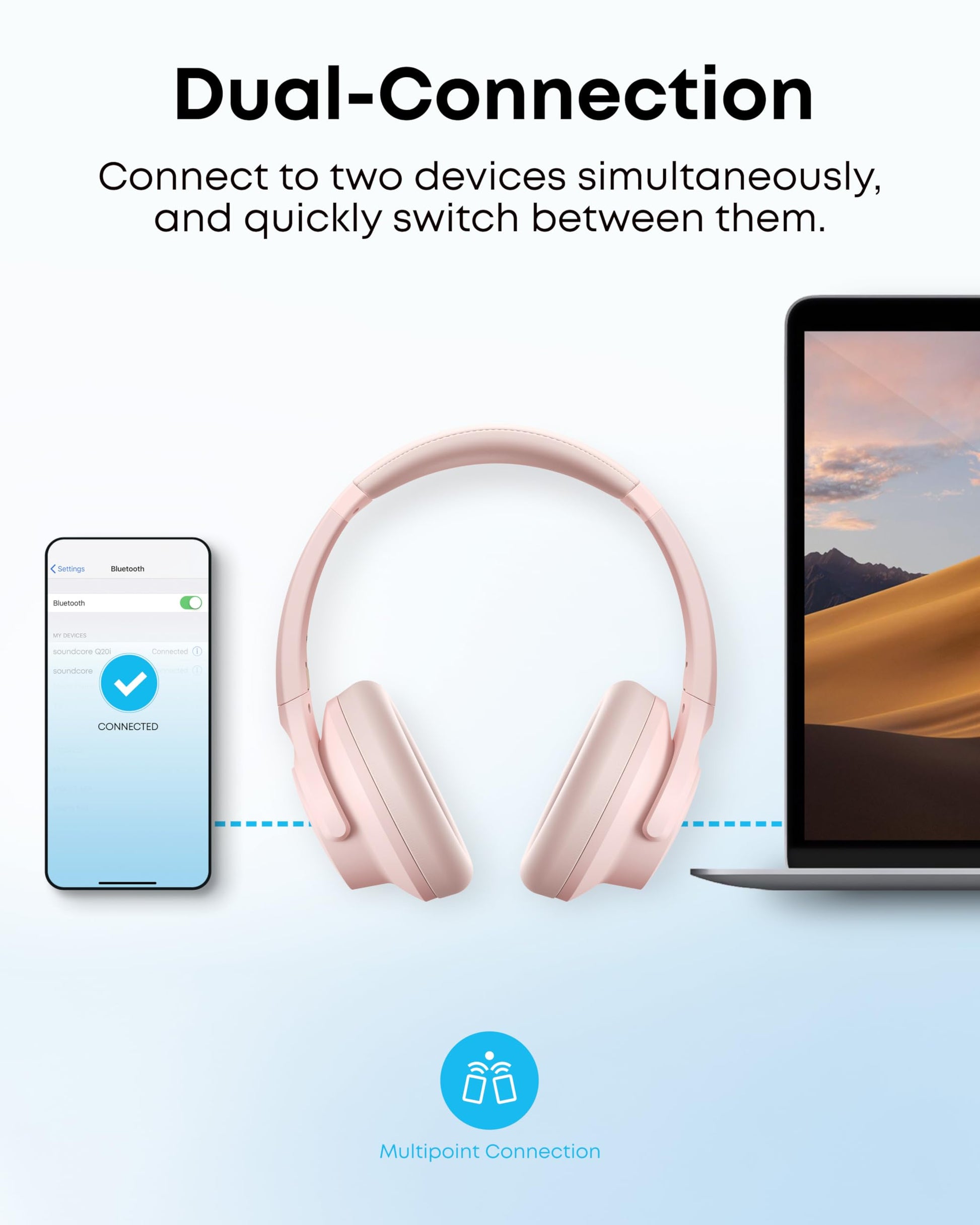Soundcore by Anker Q20i Hybrid Active Noise Cancelling Headphones, Wireless Over-Ear Bluetooth, 40H Long ANC Playtime, Hi-Res Audio, Big Bass, Customize via an App, Transparency Mode jlhbookstore.store